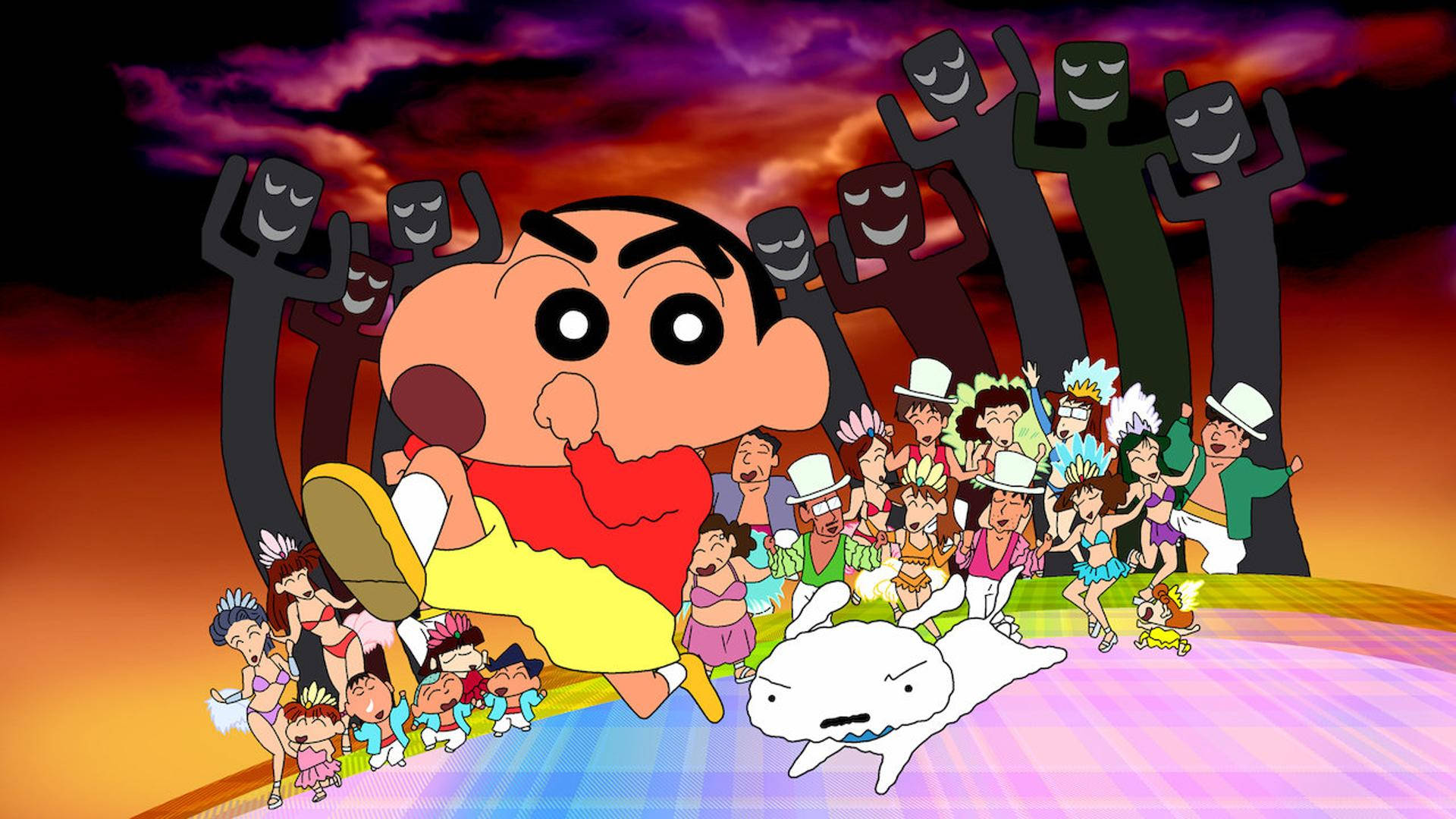 Shin Chan And Monster Shadows Background