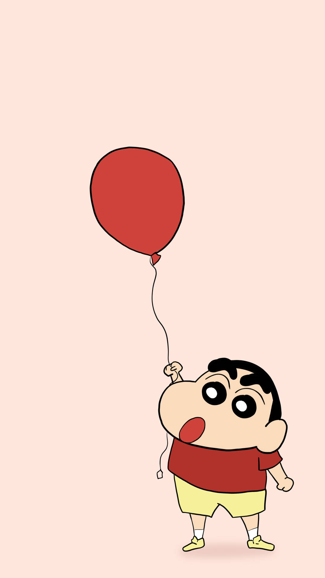 Shin Chan Cartoon With Red Balloon Background