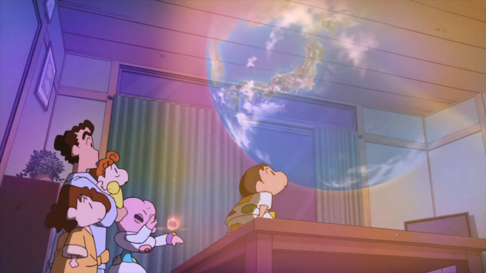 Shin Chan Earth Hologram Background