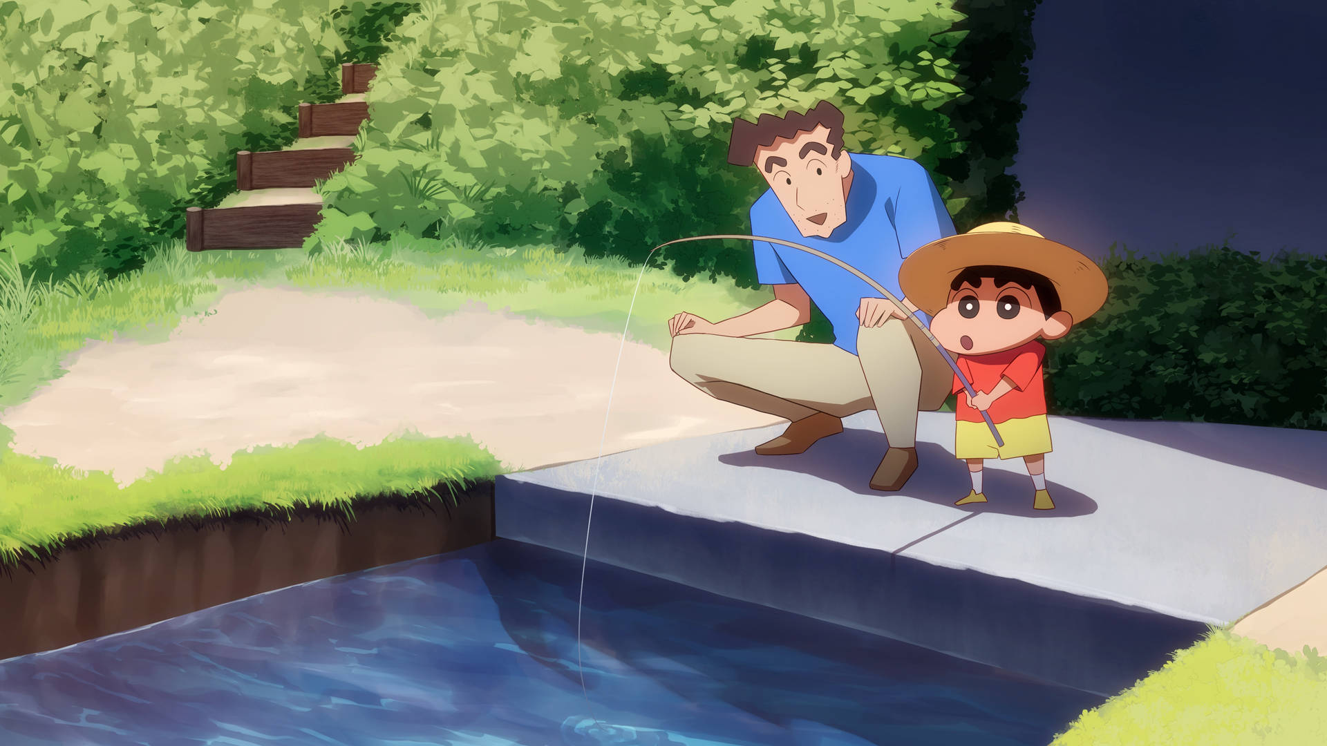 Shin Chan Fishing Background