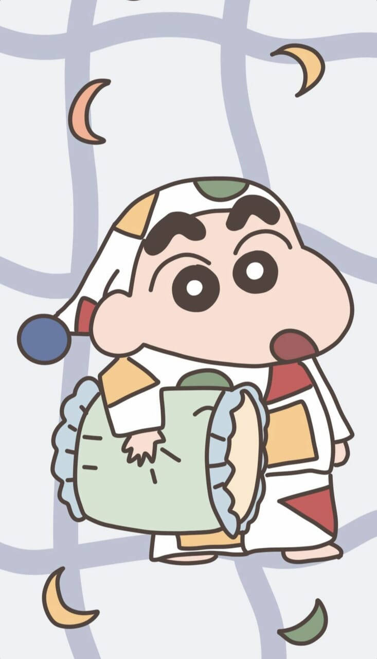Shin Chan Iphone In Colorful Pajamas Background