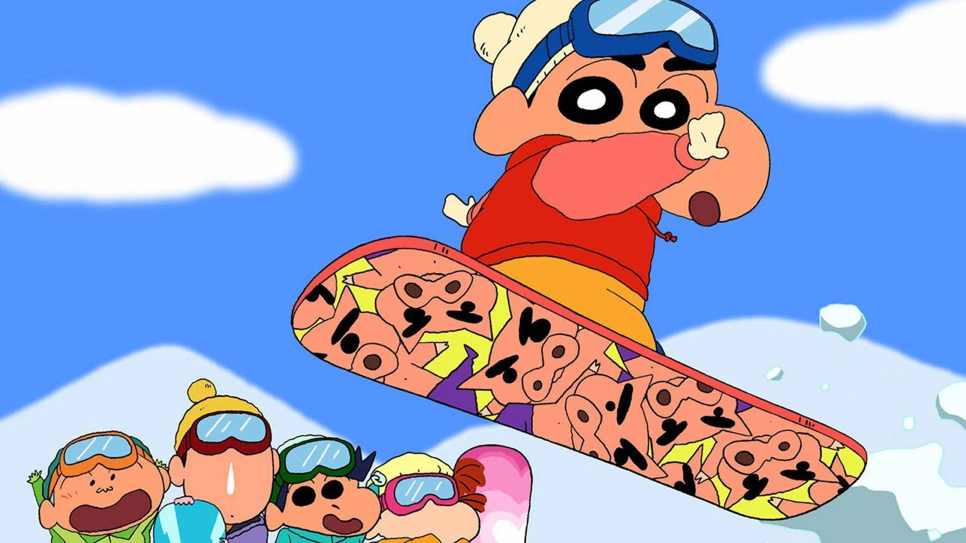 Shin Chan Snowboard Background