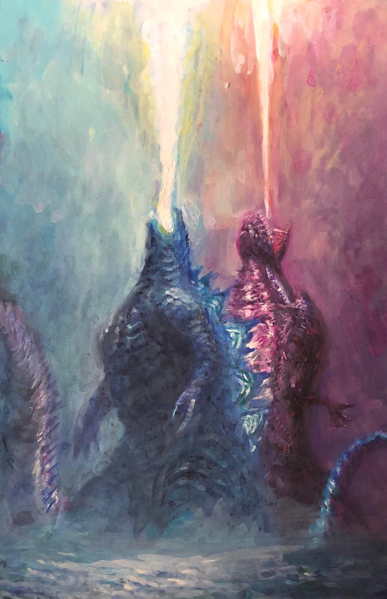 Shin Godzilla And Godzilla Atomic Breath Background