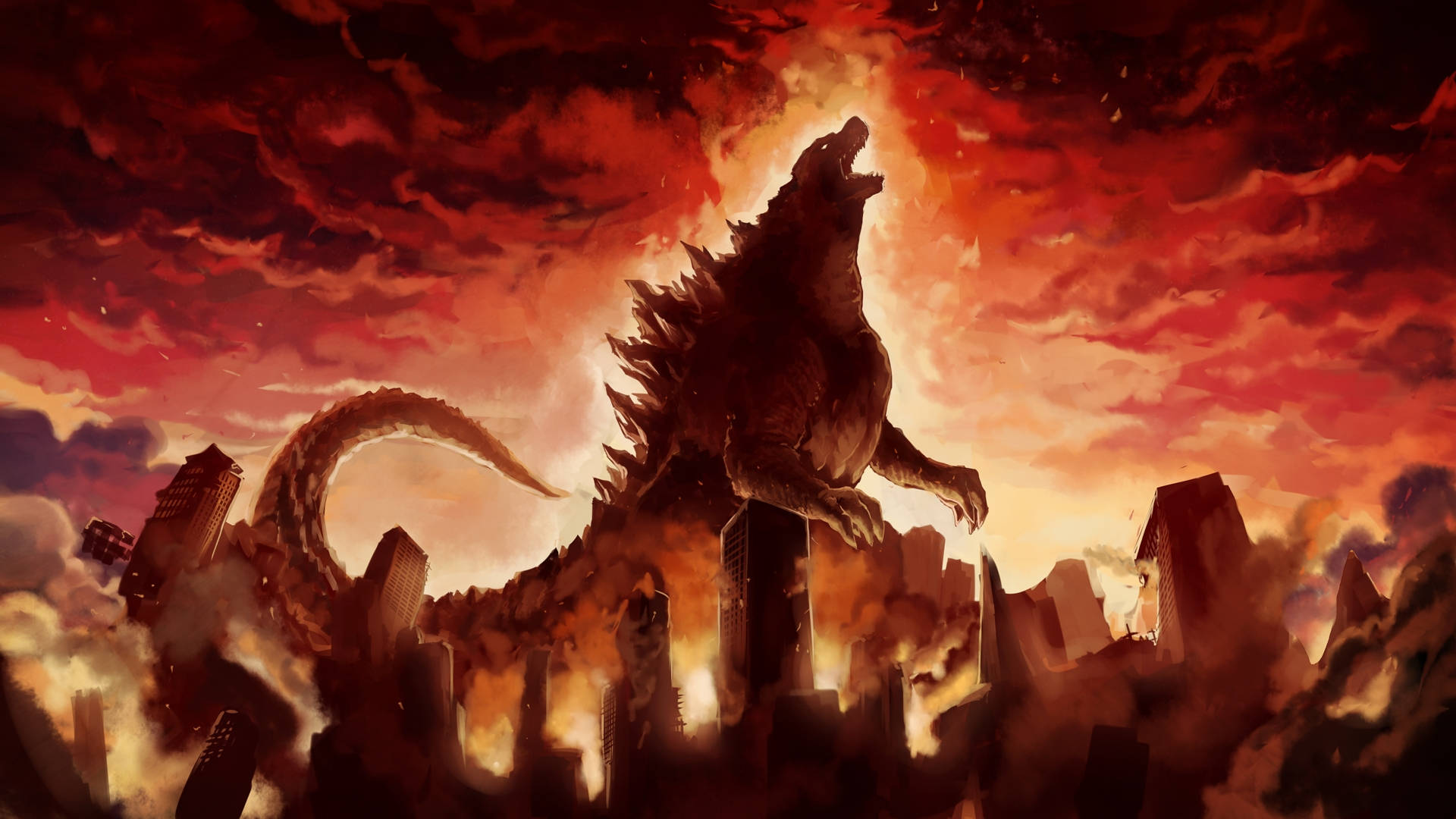 Shin Godzilla Roaring To The Skies Art Background