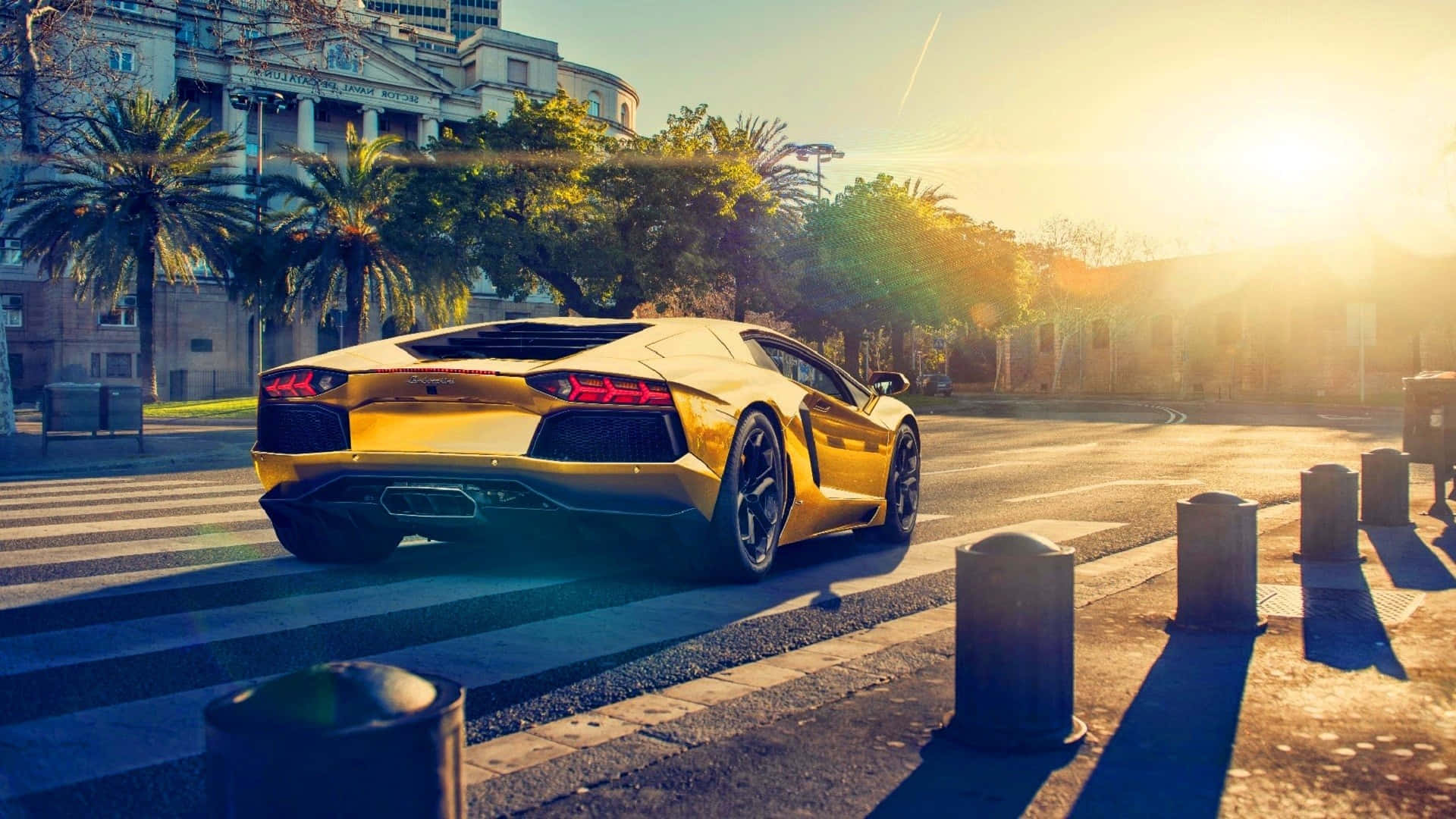 “shine Bright Like A Diamond: Luxury Gold Car” Background