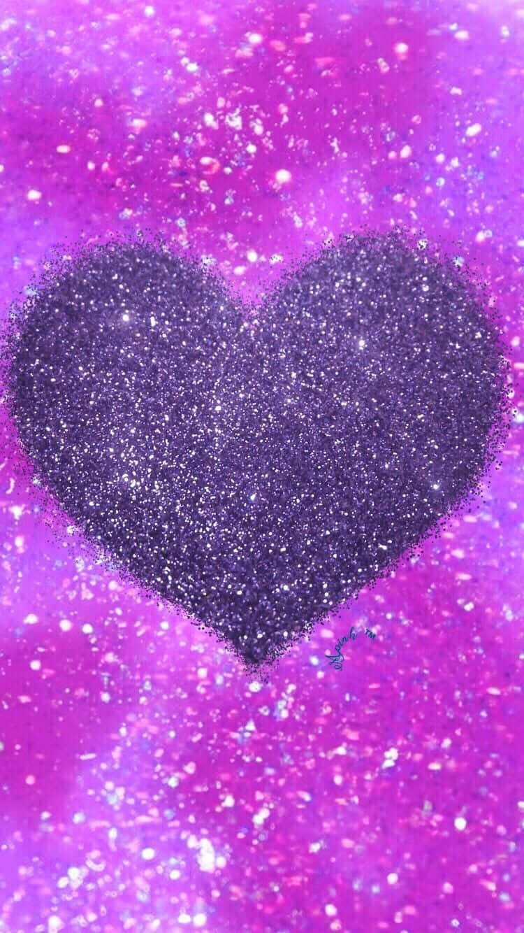 Shine Bright With Glittery Pink Hearts Background