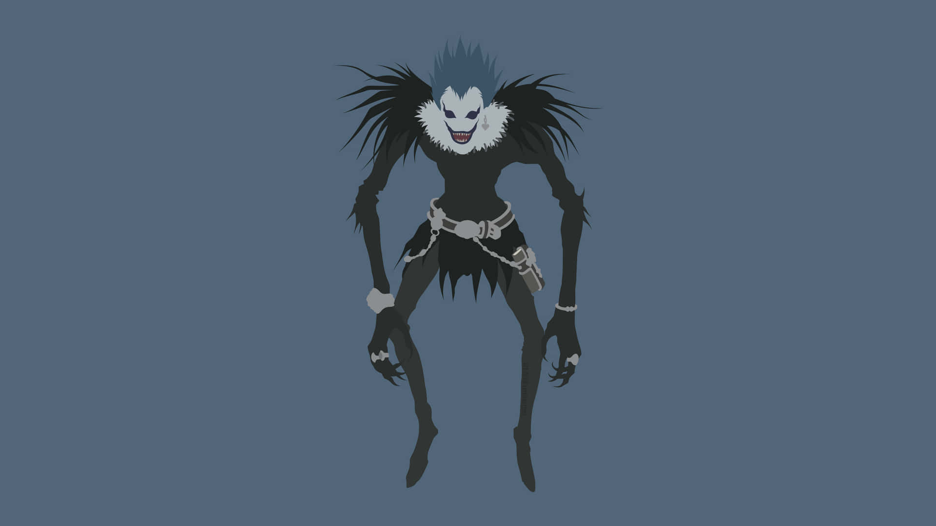 Shinigami Of Death Note With His Ominous Scythe Background