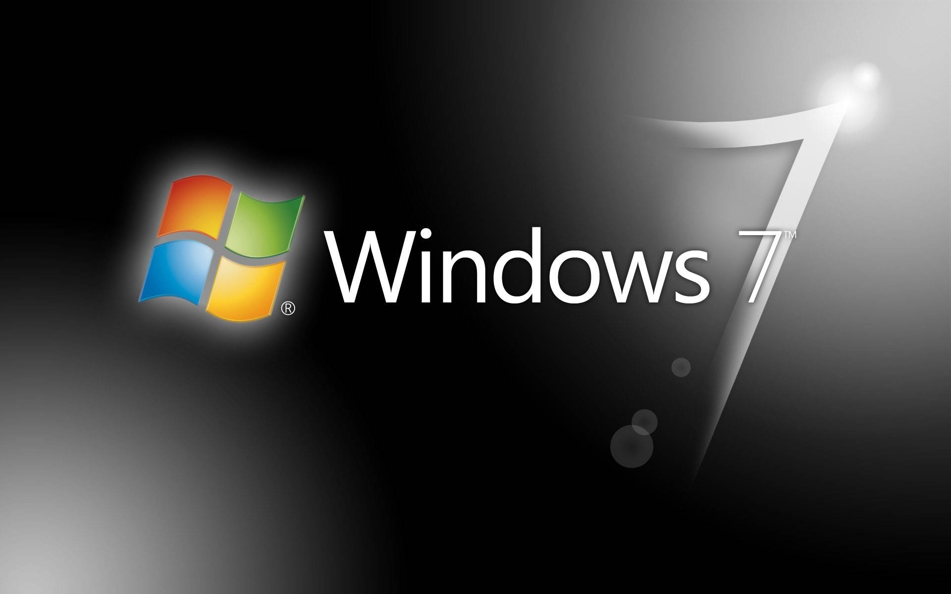 Shining Black Microsoft Windows 7 Desktop Background