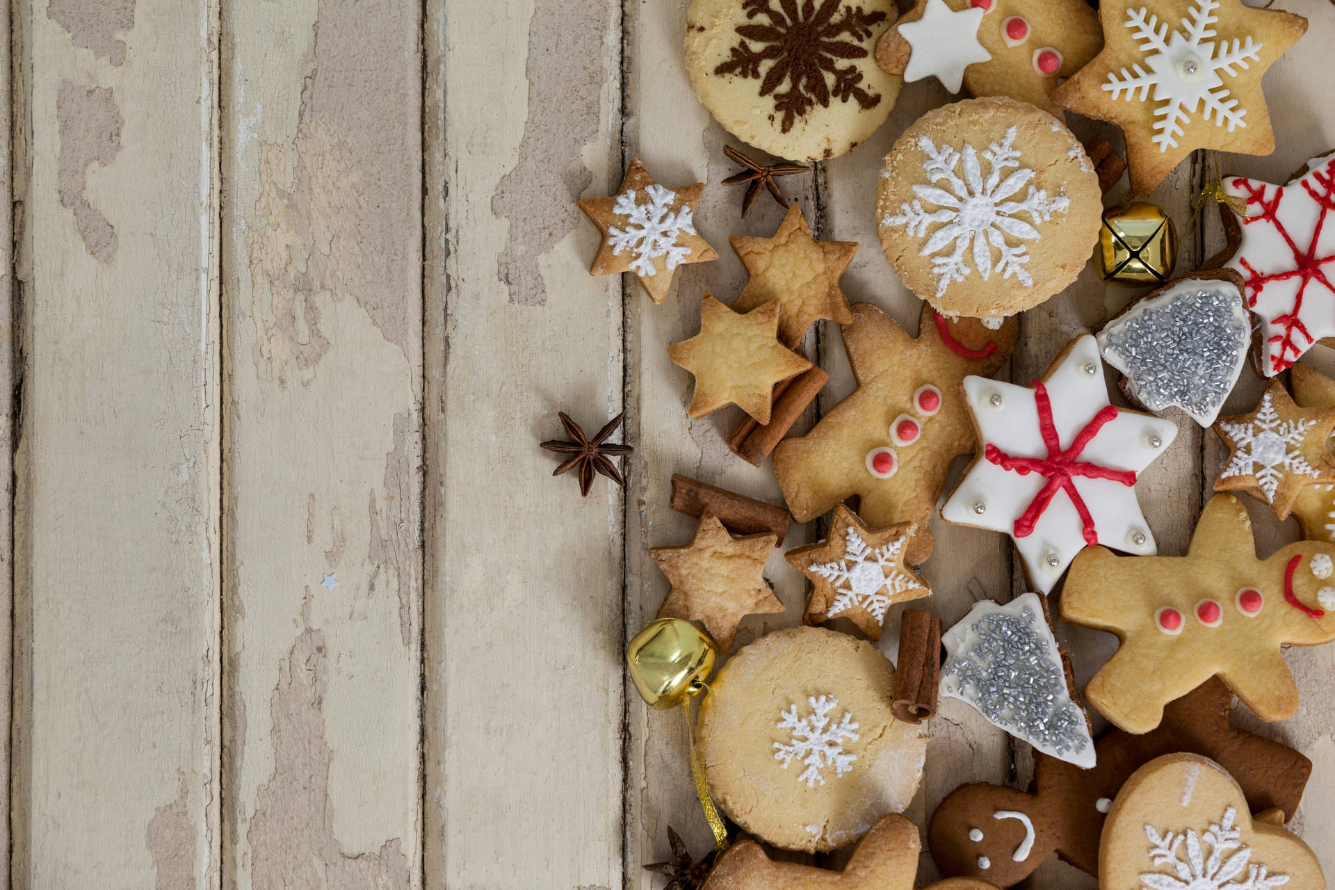 Shining Christmas Cookies Background