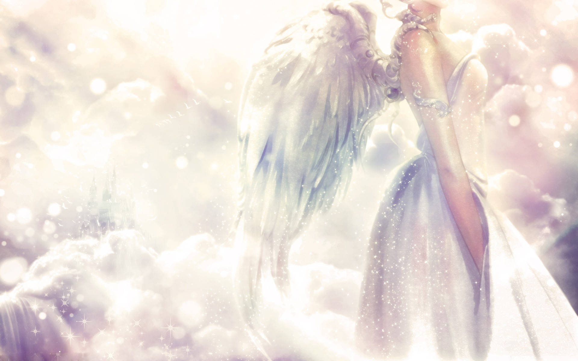 Shining Fantasy Beautiful Angel Background