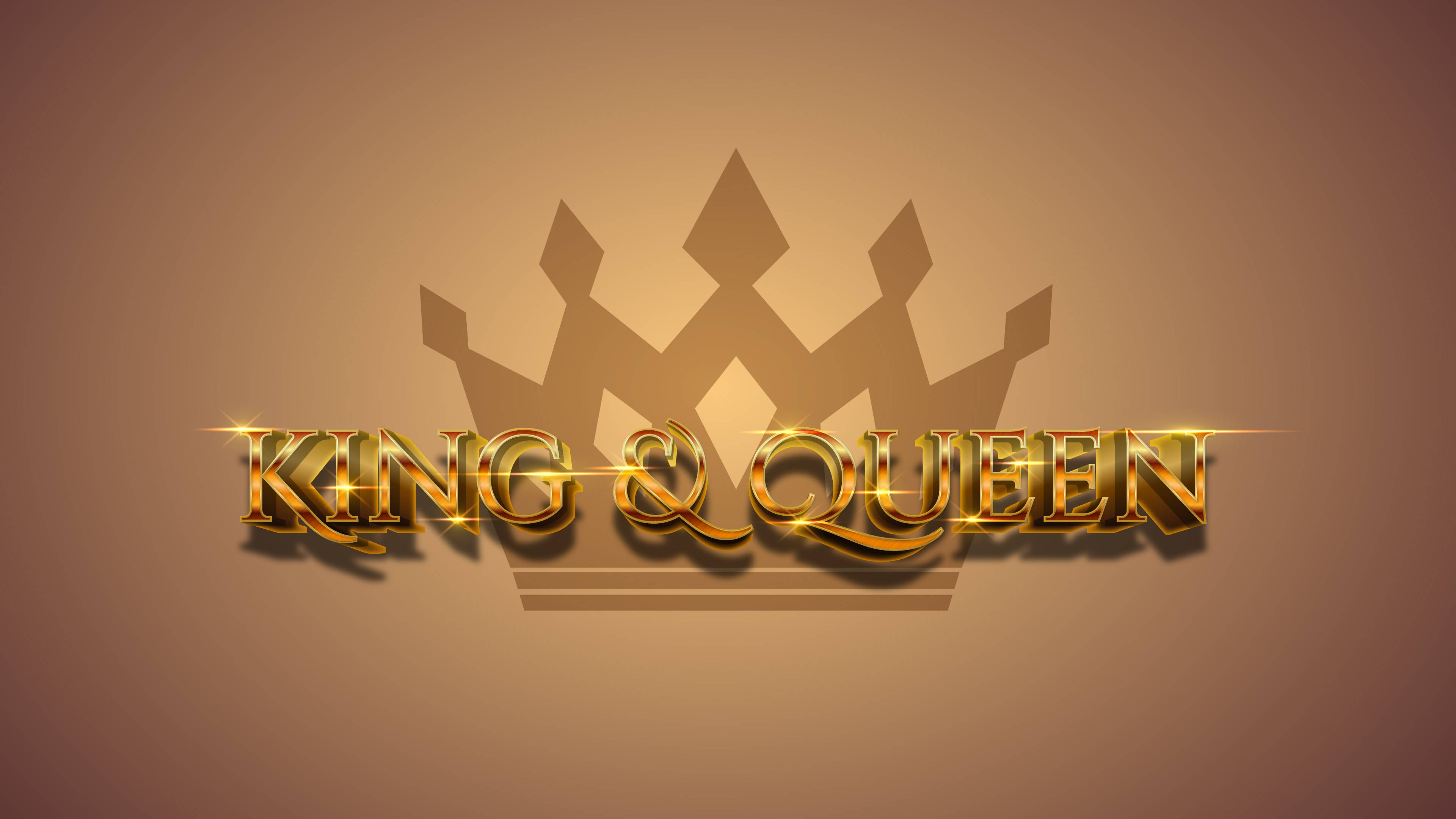 Shining Gold King And Queen Background