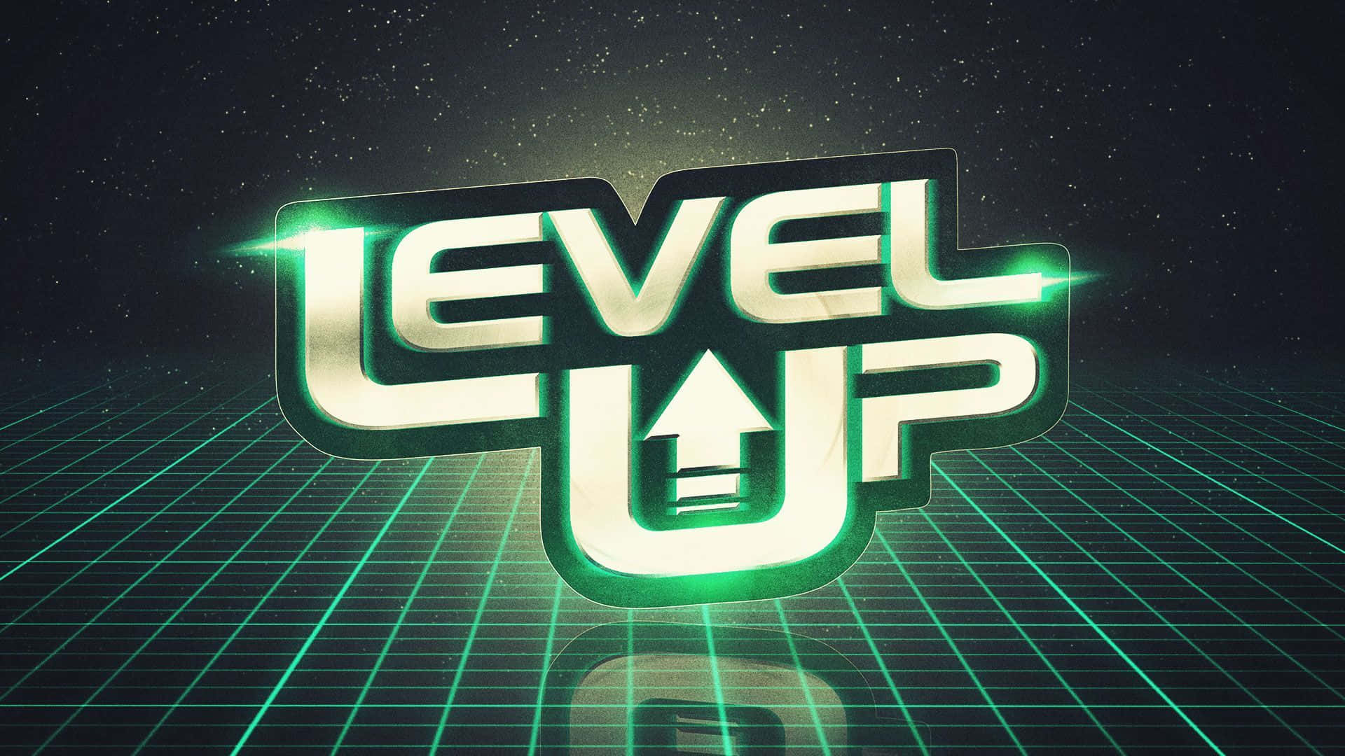 Shining Level Up Text Background
