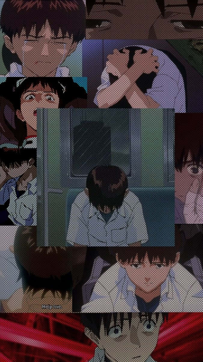 Shinji Ikari Staring Intently In His Nerv-plugsuit Background