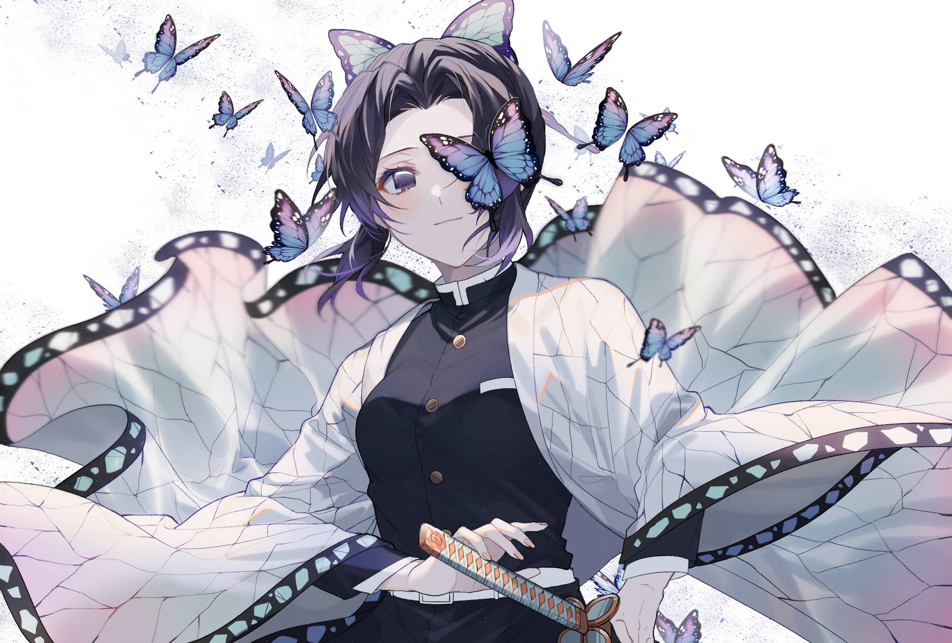 Shinobu Butterfly Anime Girl Background