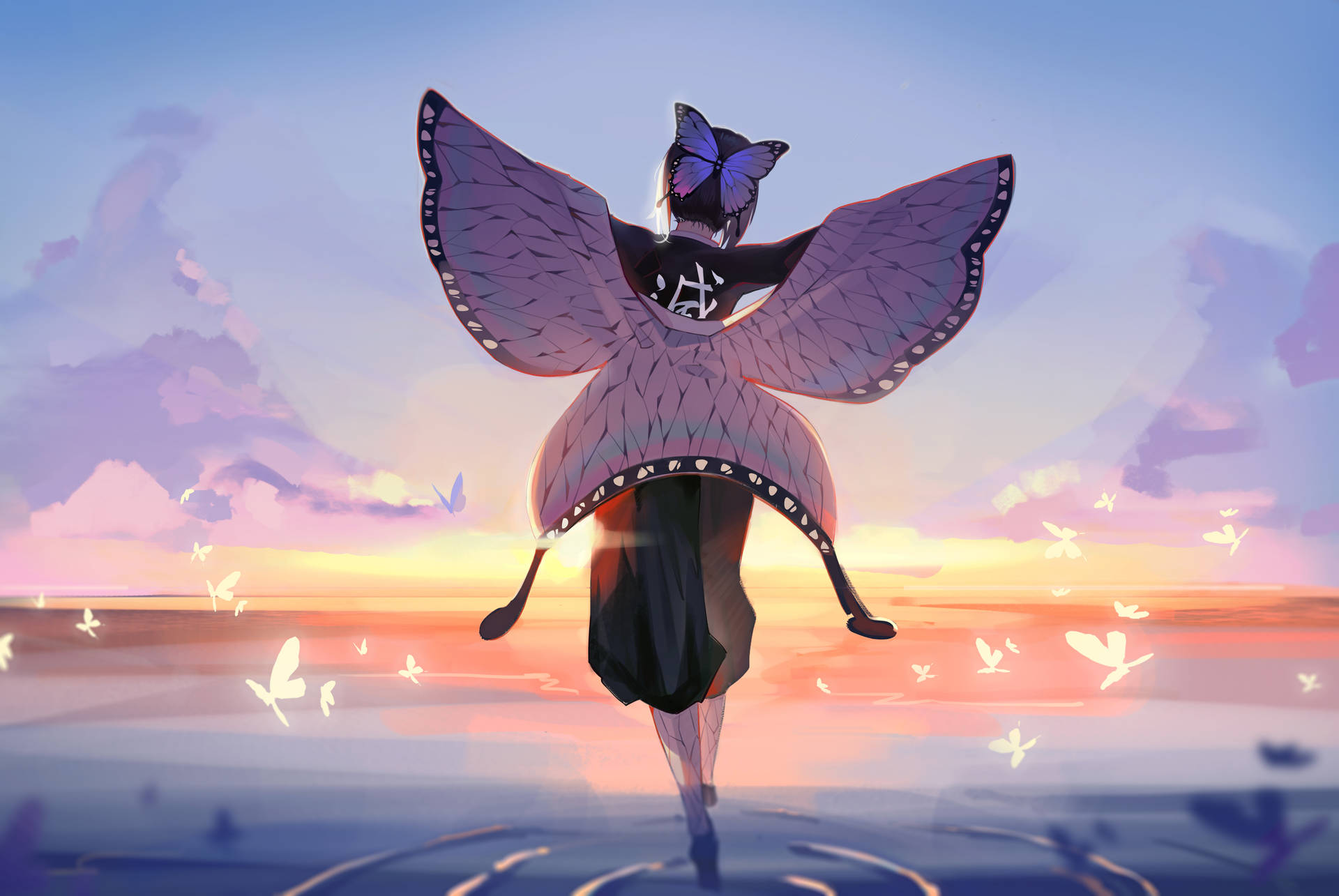 Shinobu Butterfly Girl Background