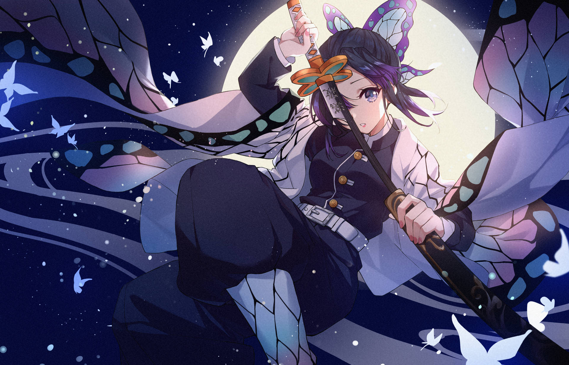 Shinobu Demon Slayer Moon Background