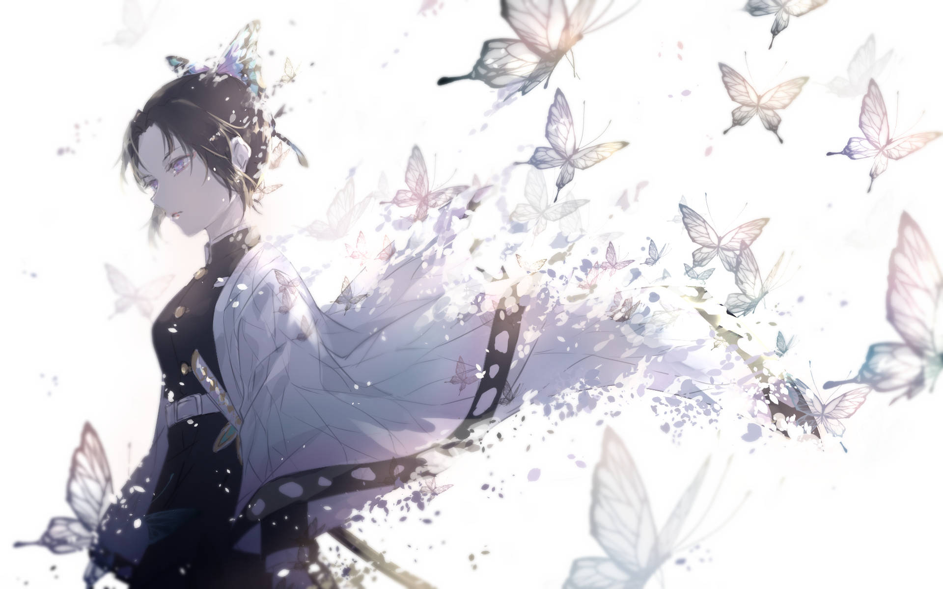 Shinobu Faded Butterflies Art Background