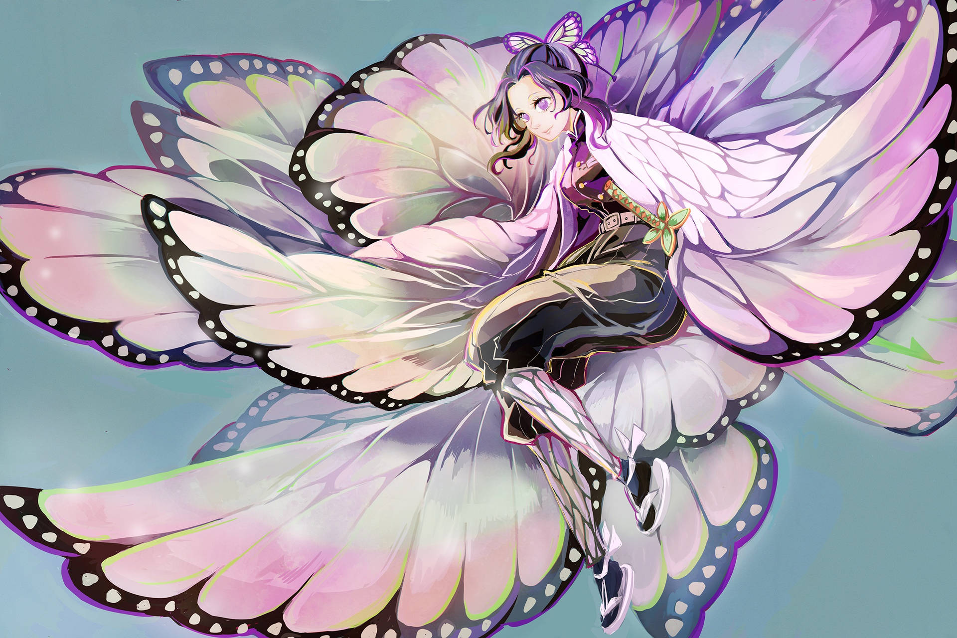 Shinobu Kocho Beautiful Butterfly Background