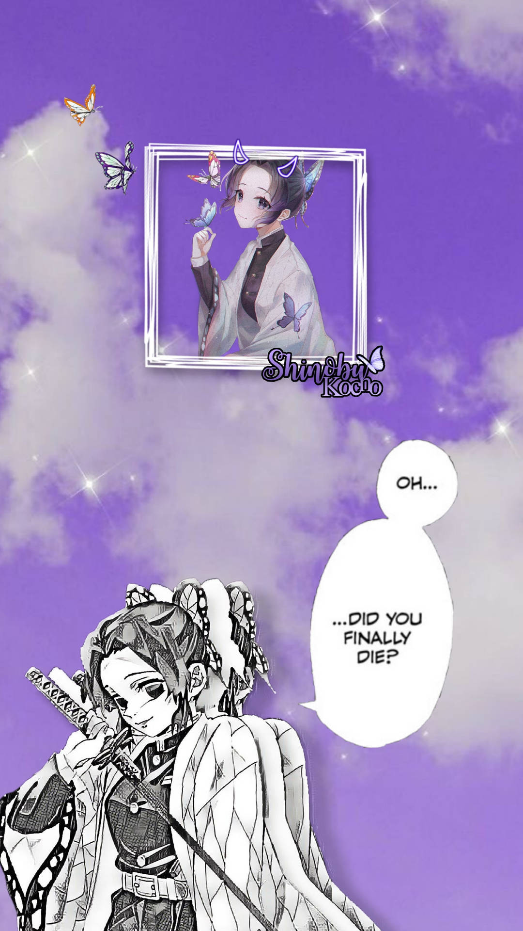Shinobu Kocho Purple Anime Aesthetic Background