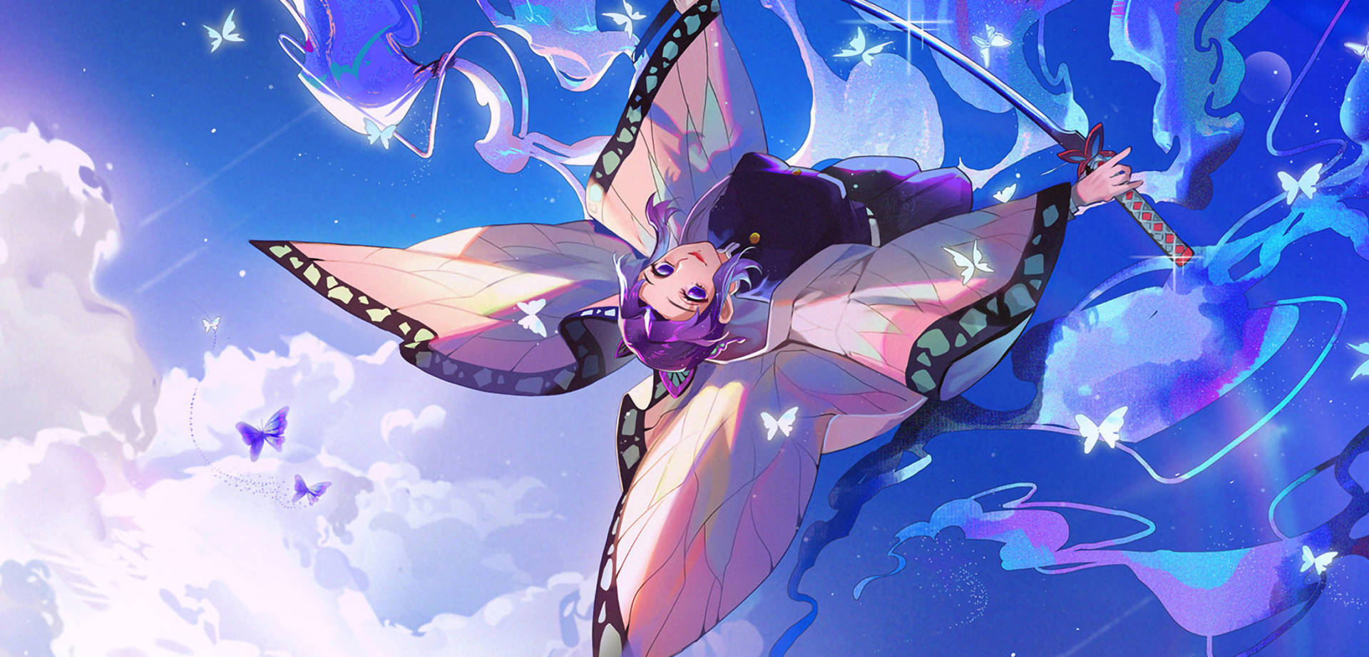 Shinobu Pretty Butterfly Background