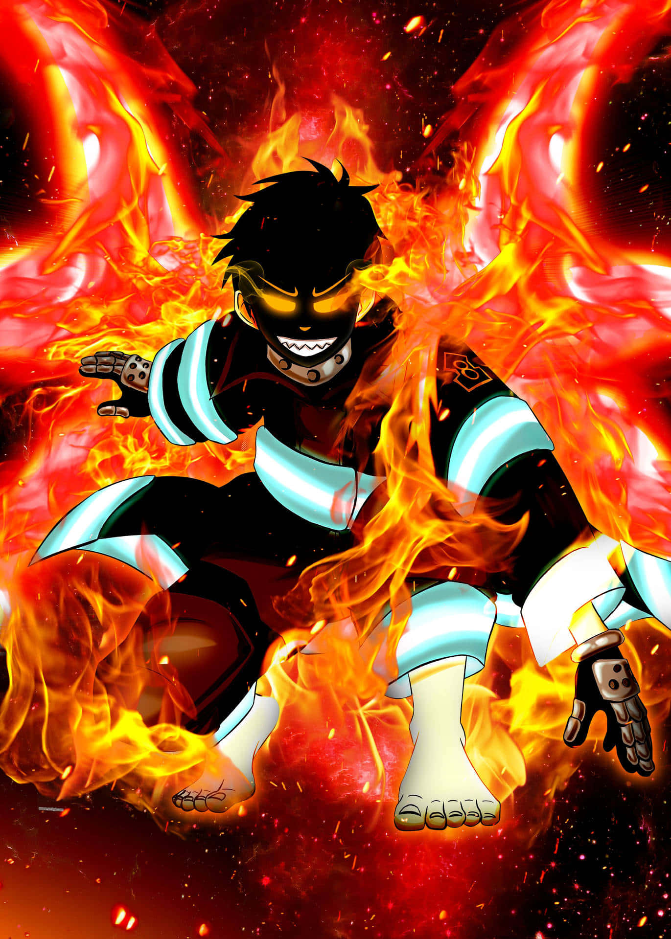 Shinra Kusakabe Fire Force Pfp Background