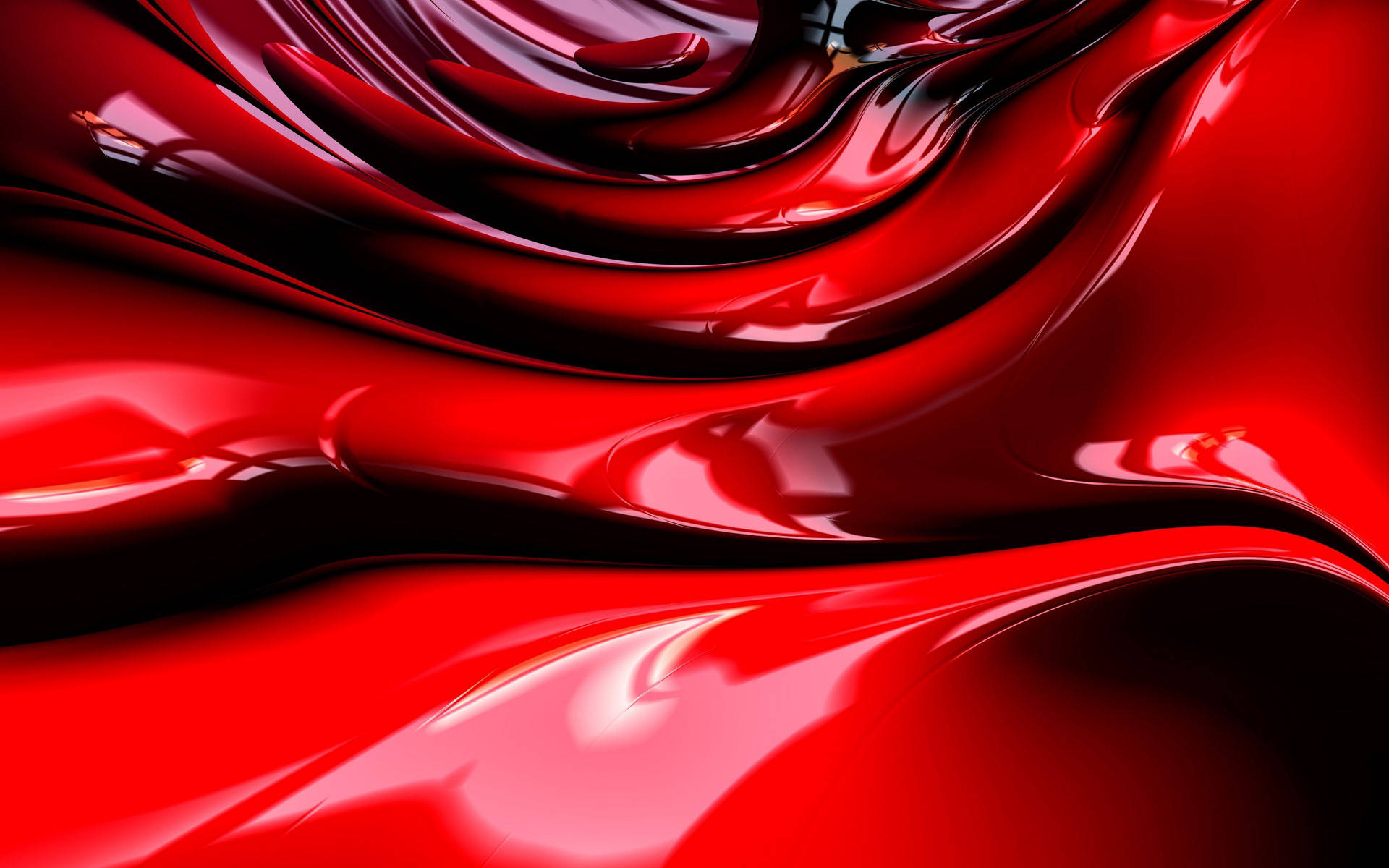 Shiny 3d Red Abstract Waves