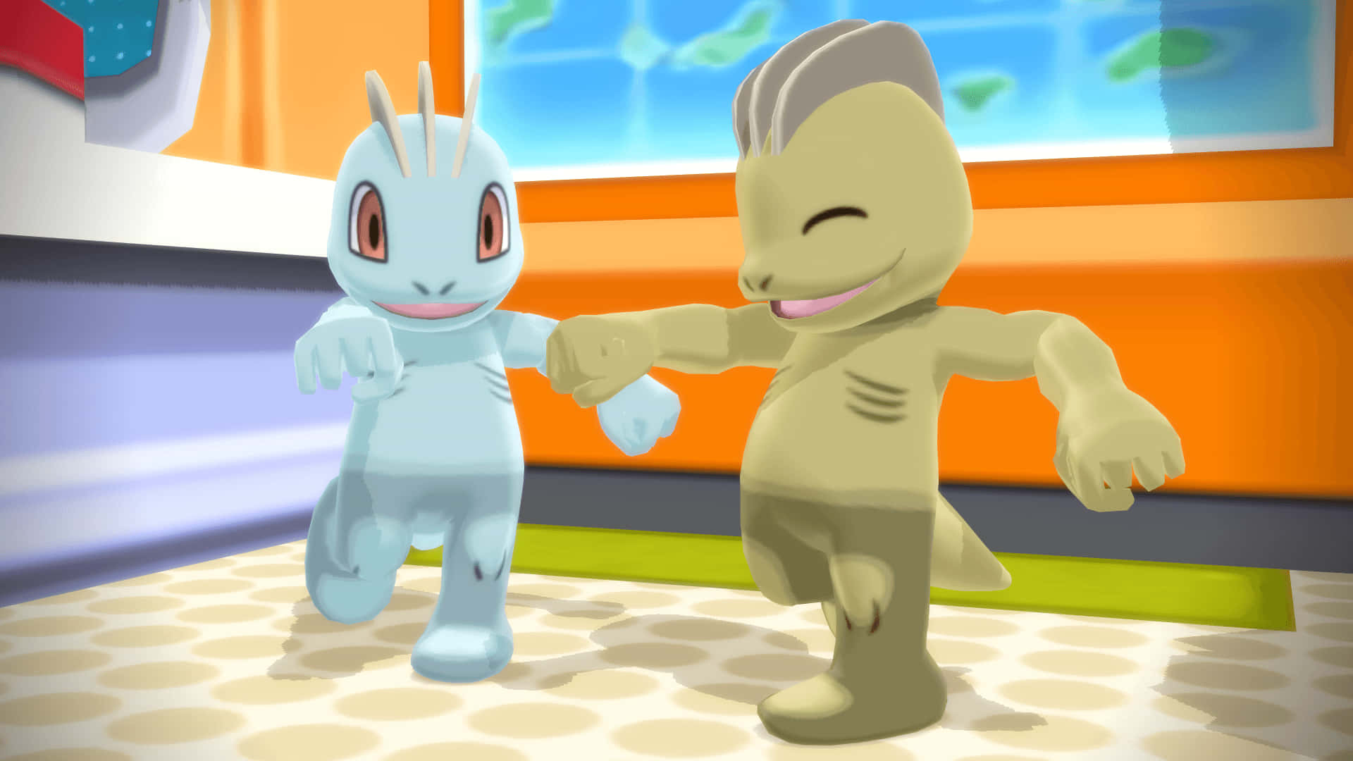 Shiny And Regular Machop Pokemon