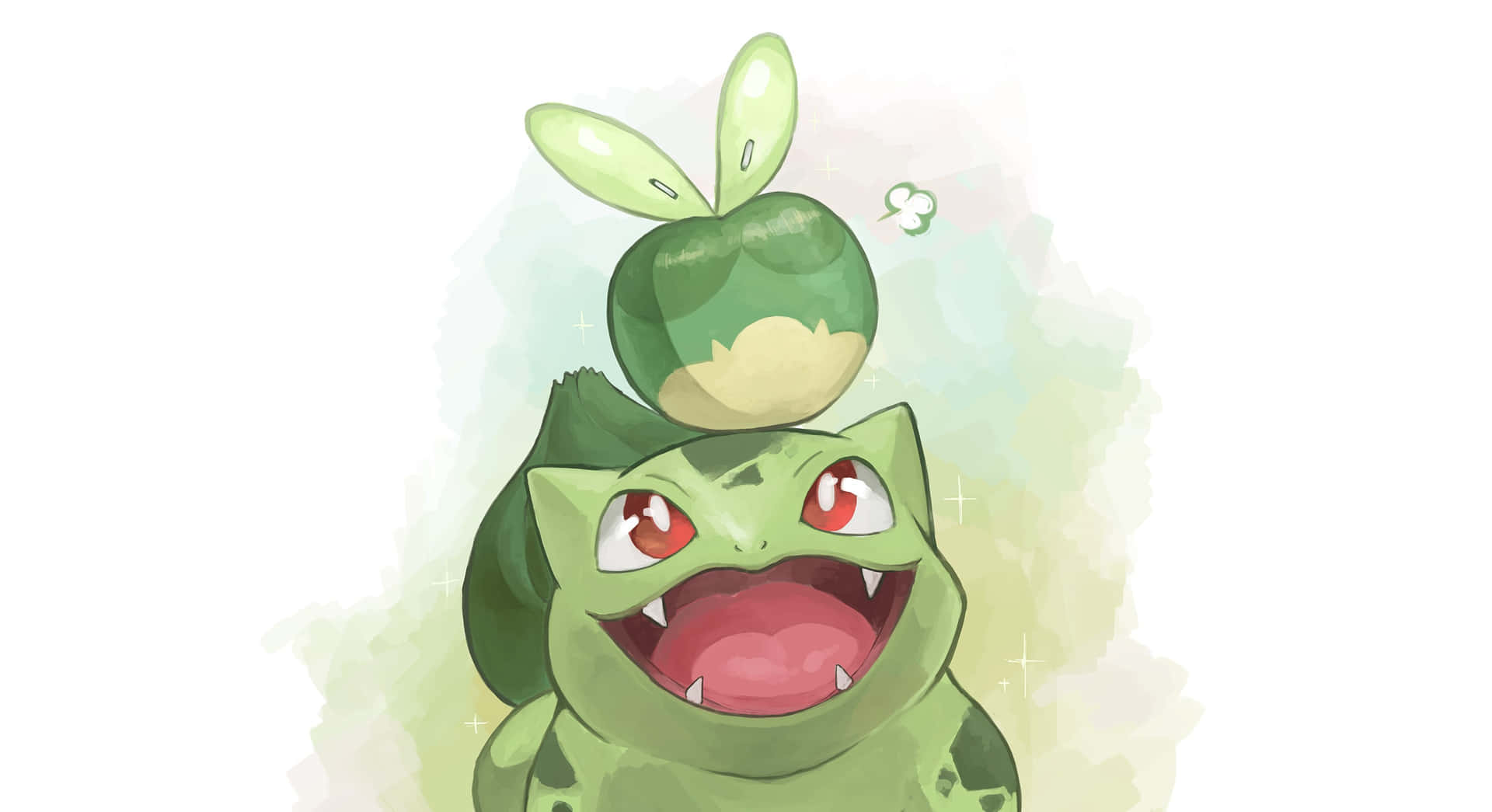 Shiny Applin With Bulbasaur Background