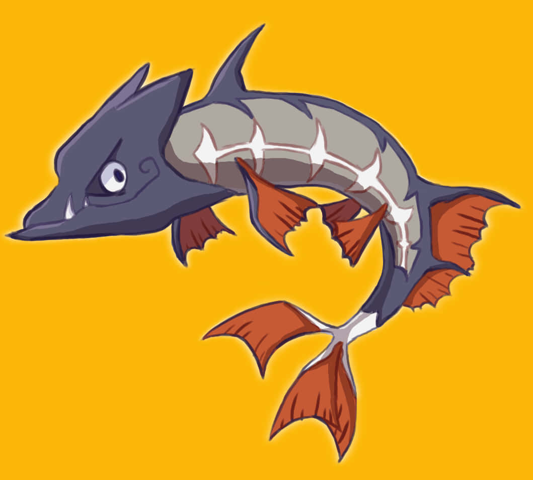 Shiny Barraskewda On Yellow Background