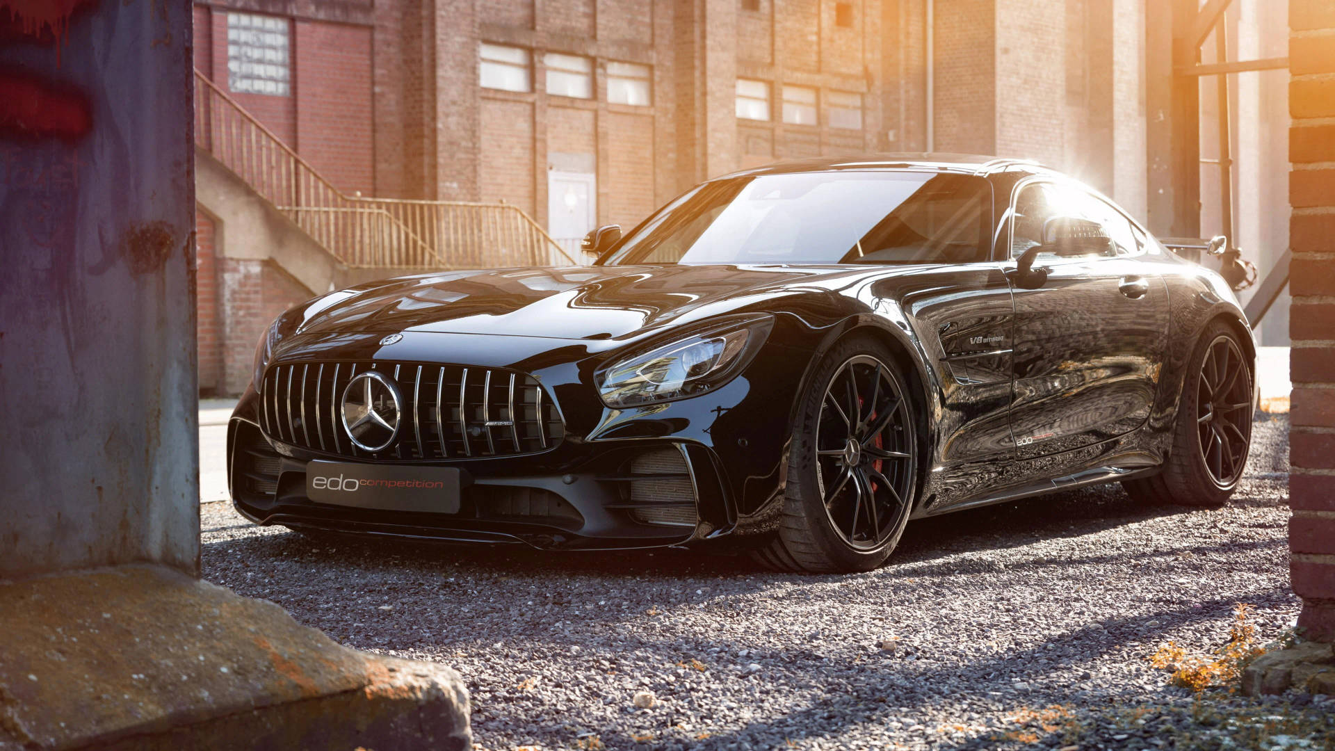 Shiny Black 2018 Mercedes Benz Car Background