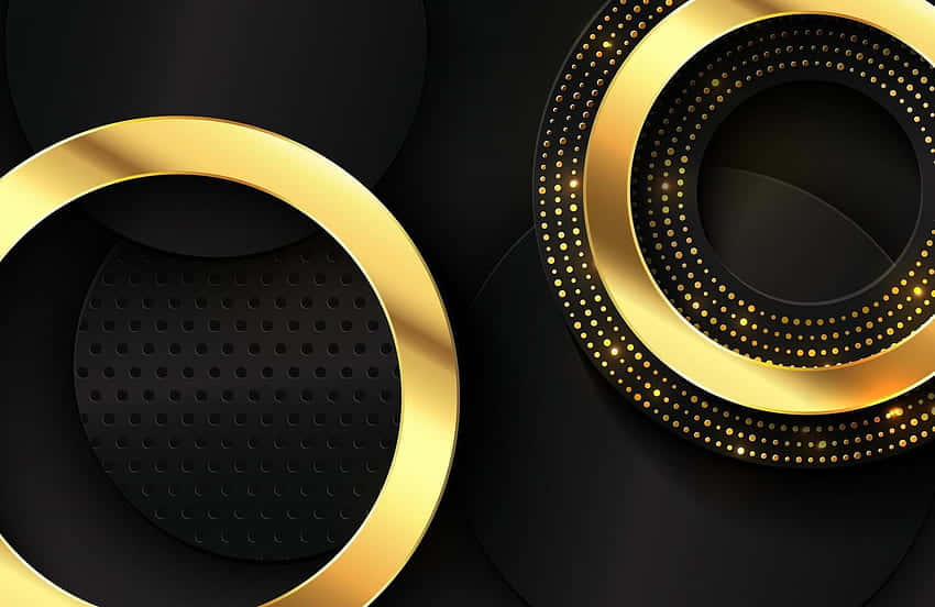 Shiny Black And Gold Look Background