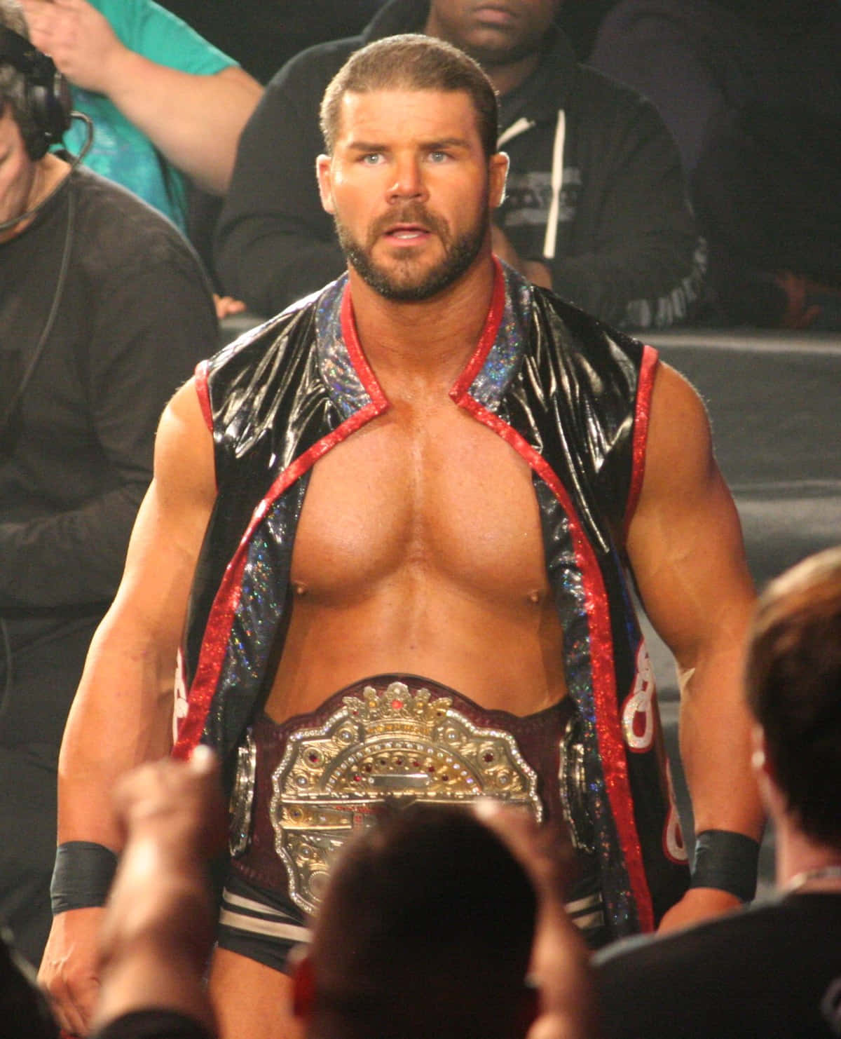Shiny Black Blazer Robert Roode Background