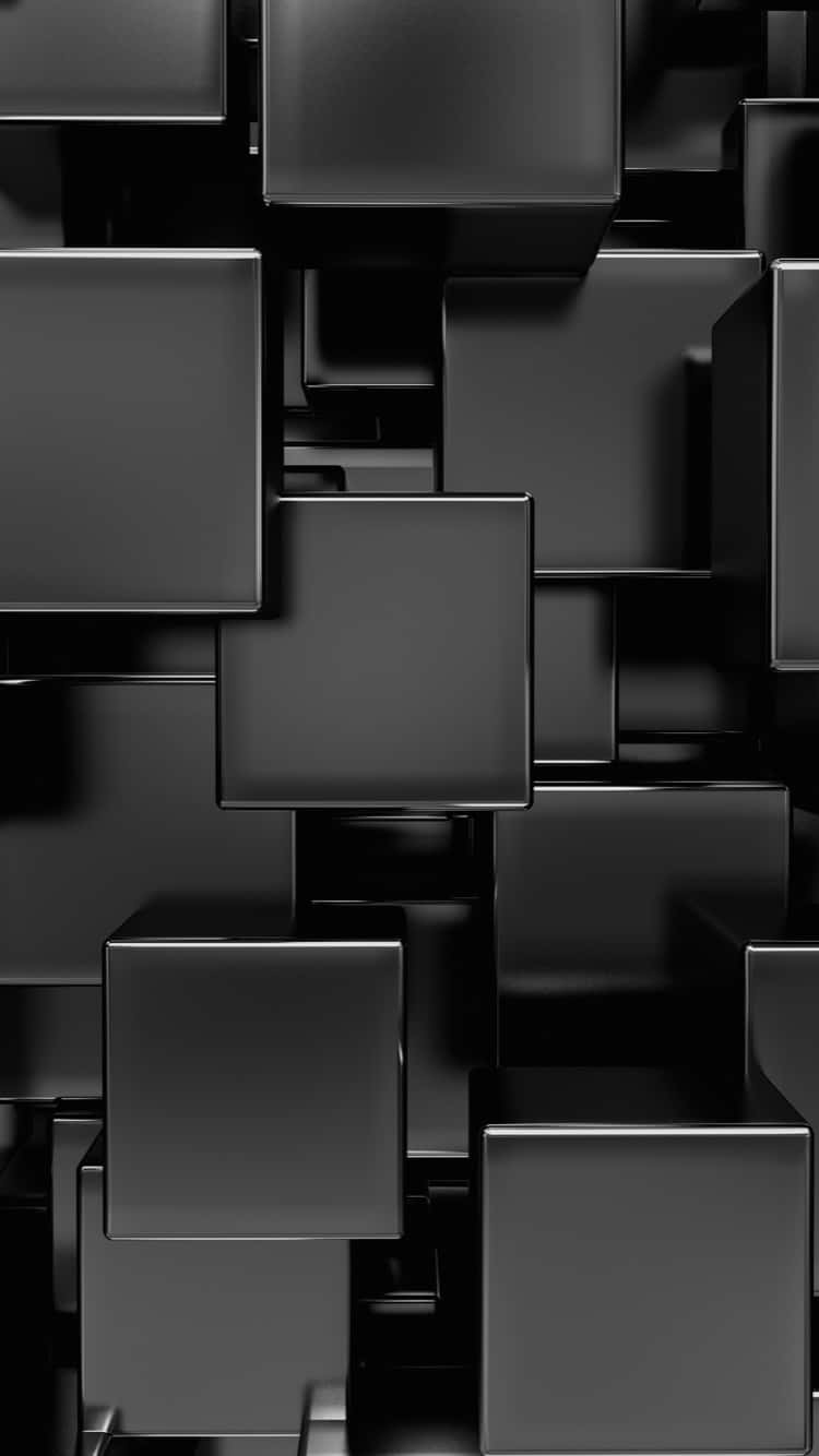 Shiny Black Cubes Background