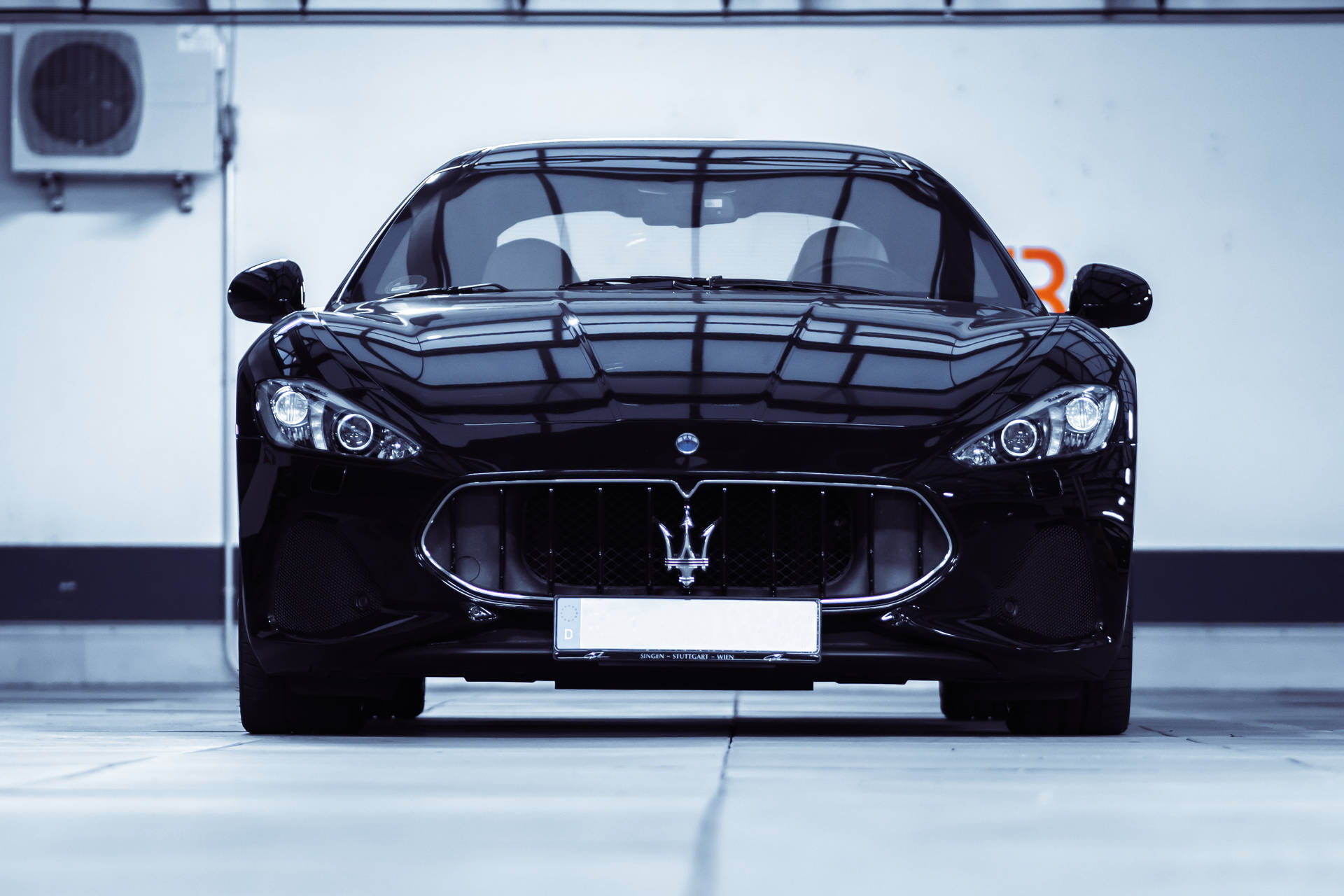 Shiny Black Maserati Background