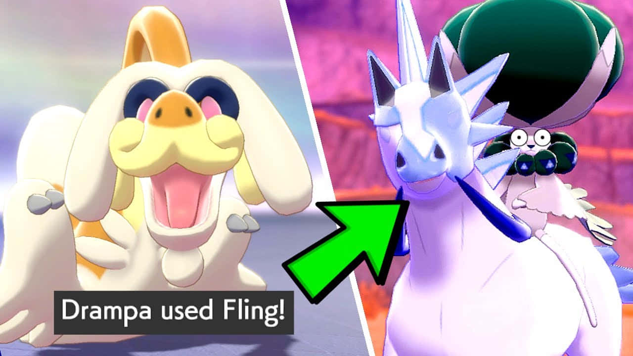 Shiny Drampa Glastrier And Calyrex Background