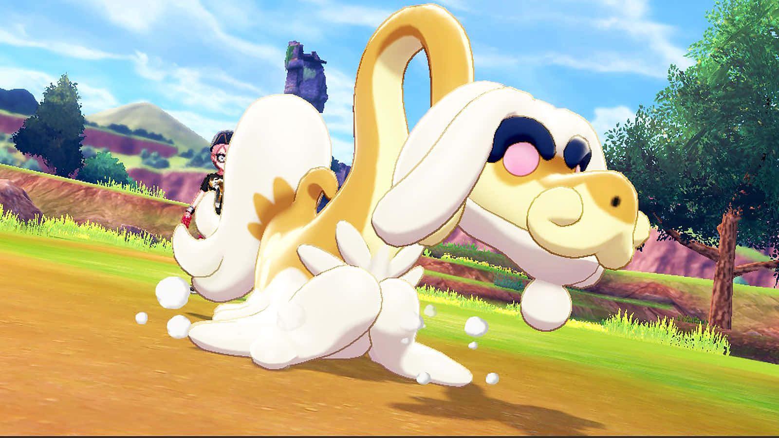 Shiny Drampa On Ground Background