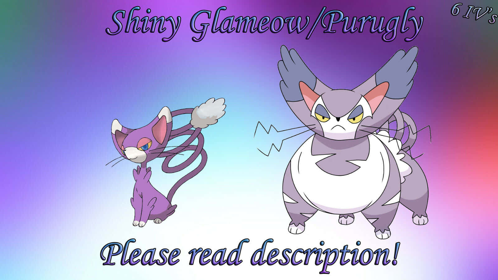 Shiny Glameow And Purugly Poster Background