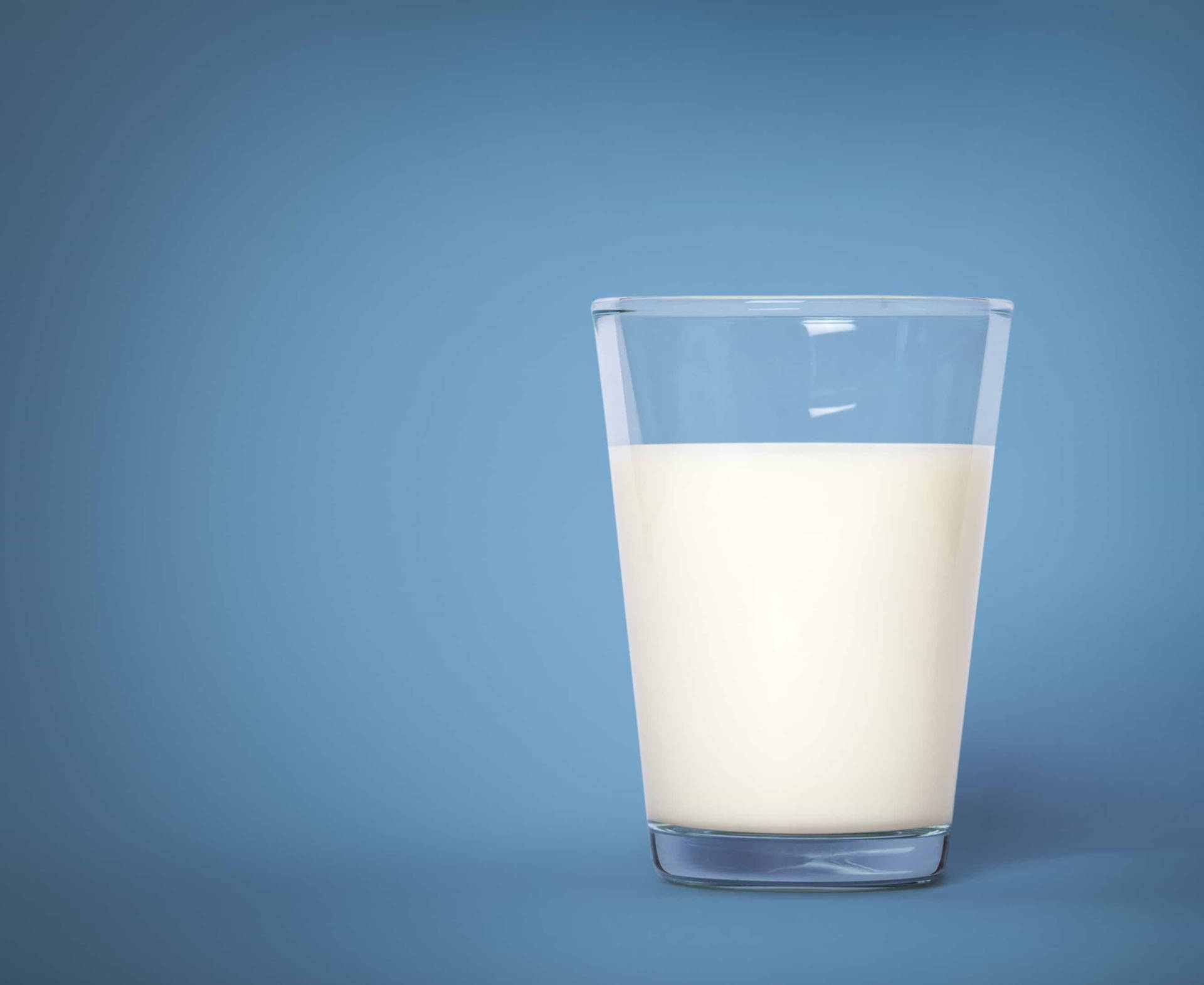 Shiny Glass Of Milk Pale Blue Background Background