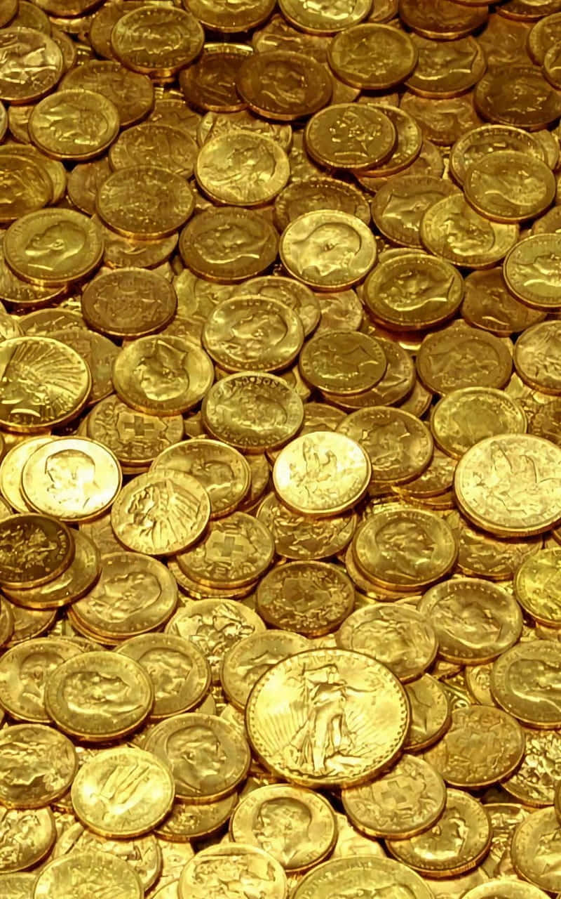 Shiny Gold Coins Background