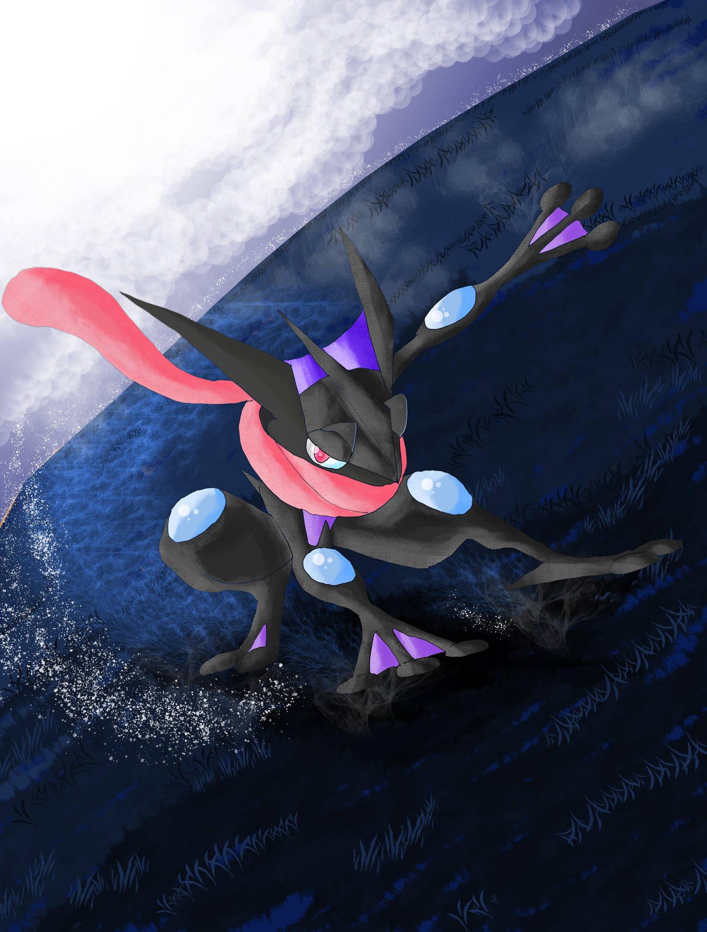 Shiny Greninja, A Ninja Pokémon Background