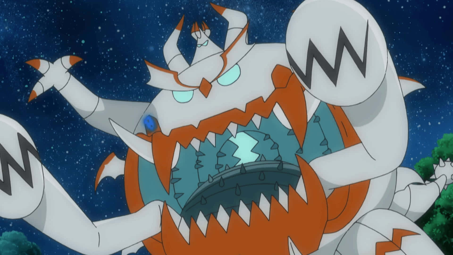 Shiny Guzzlord Starry Sky Background