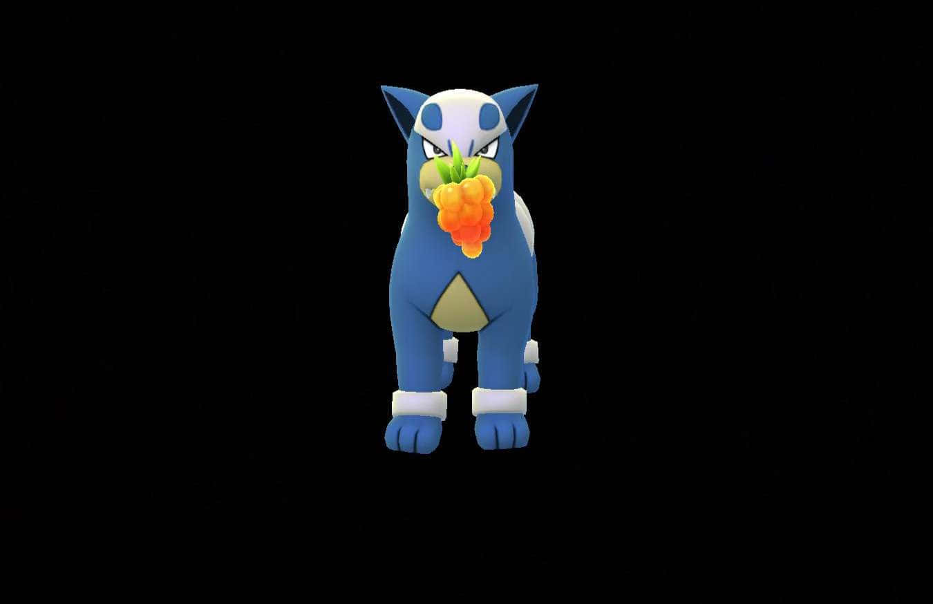 Shiny Houndour With A Black Backdrop Background