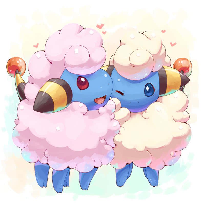 Shiny Mareep And Classic Mareep Background