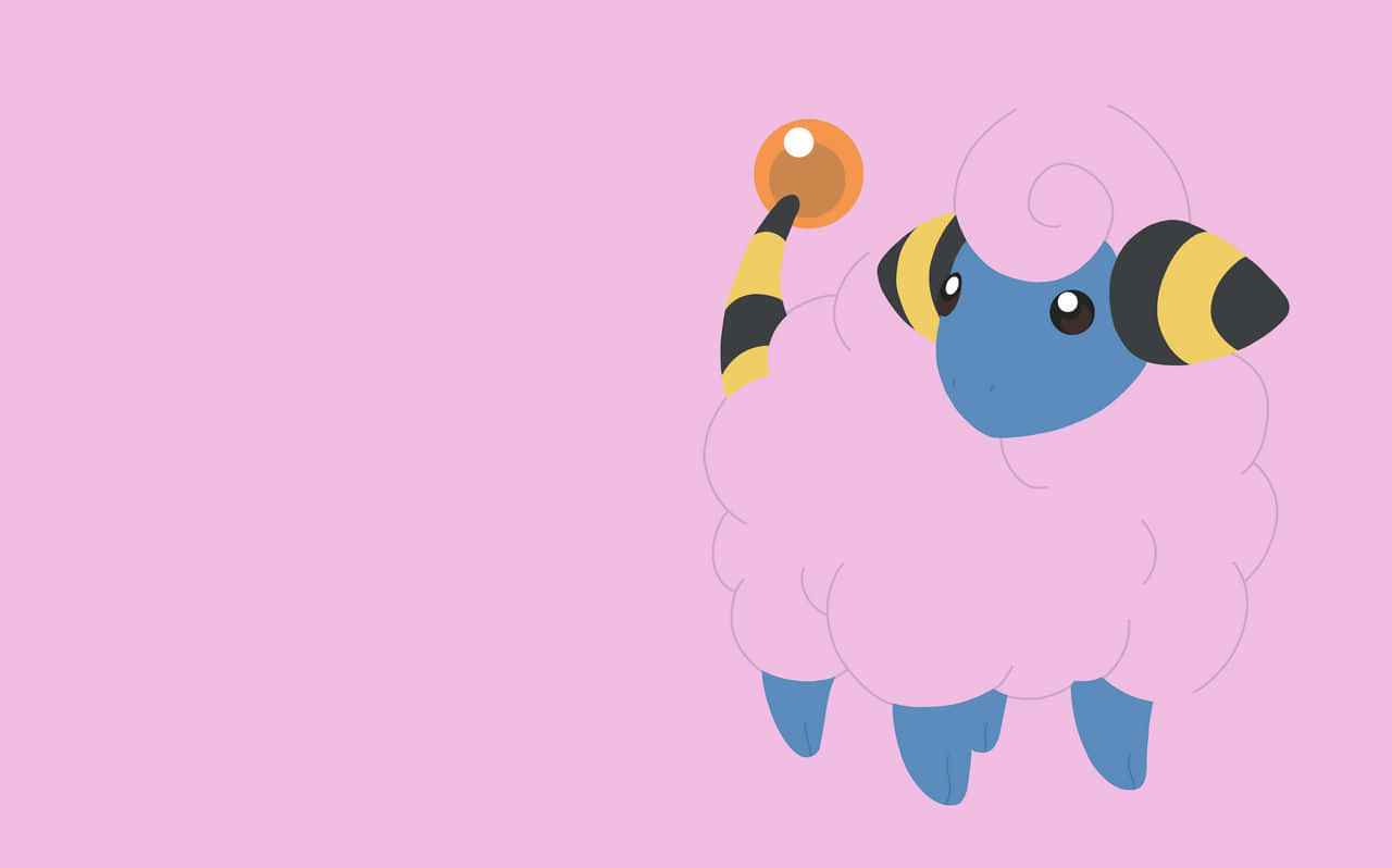 Shiny Mareep Pink Desktop Theme Background