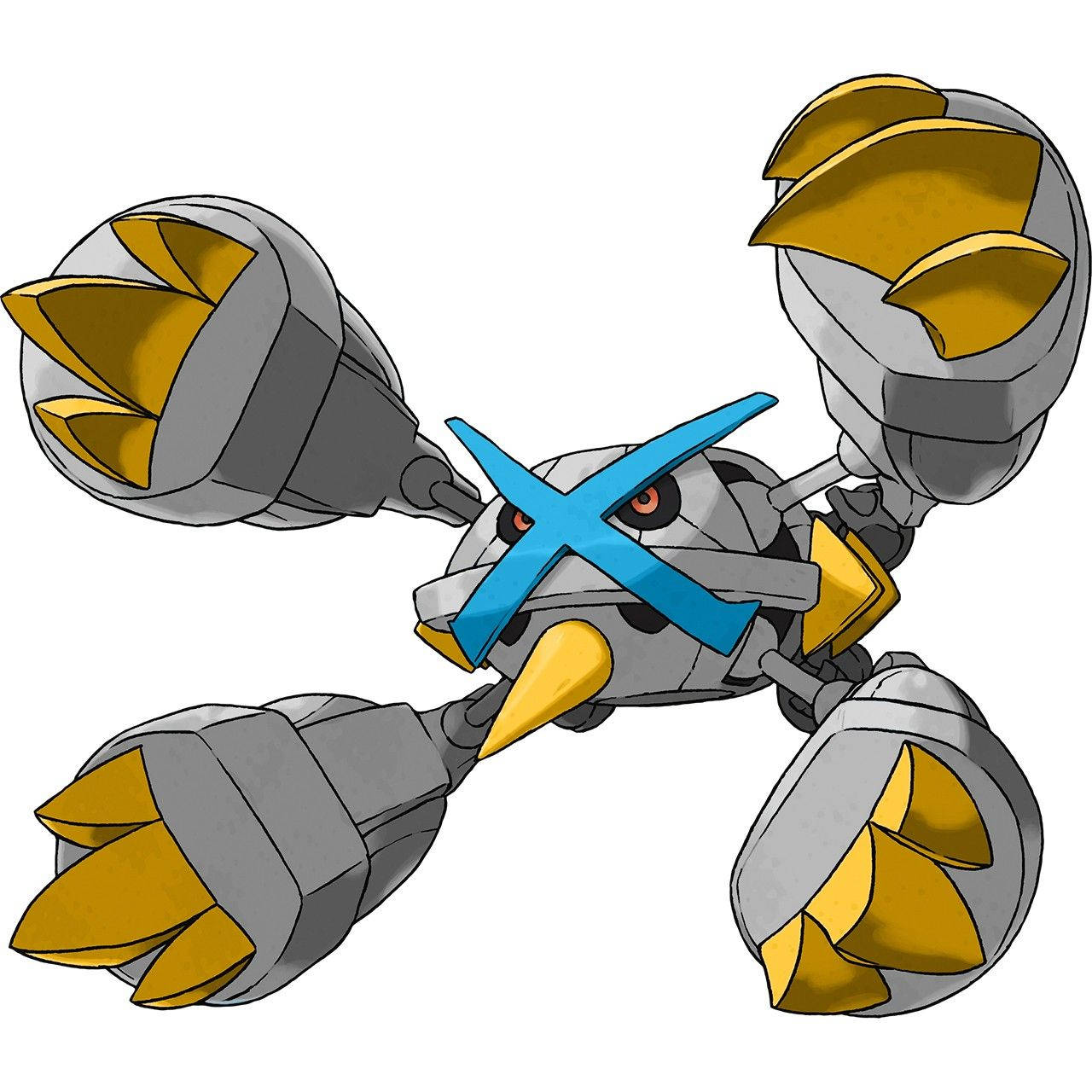 Shiny Mega Metagross In Its Splendid Blue Hue Background