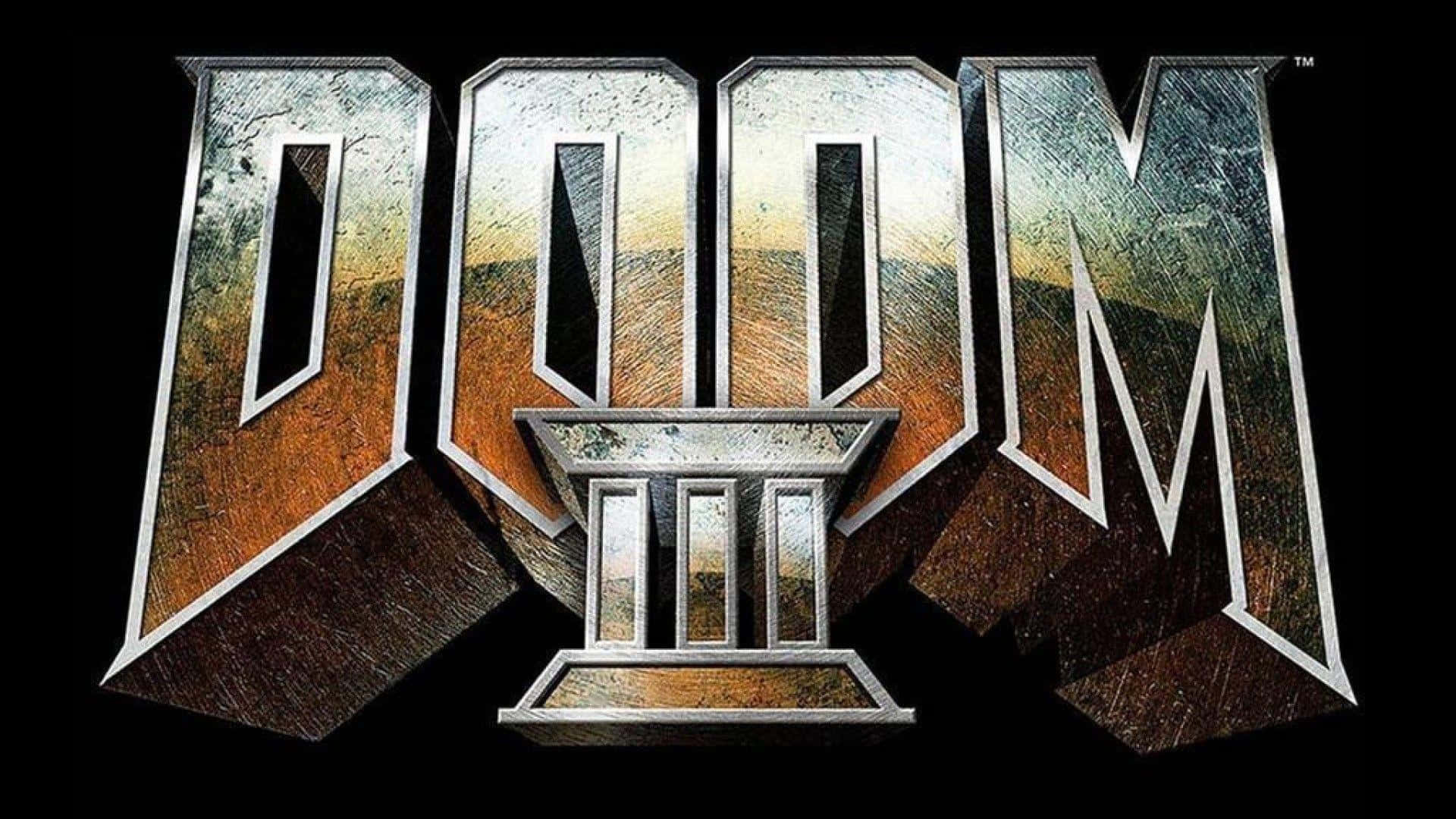 Shiny Metallic Doom 3 Logo Background