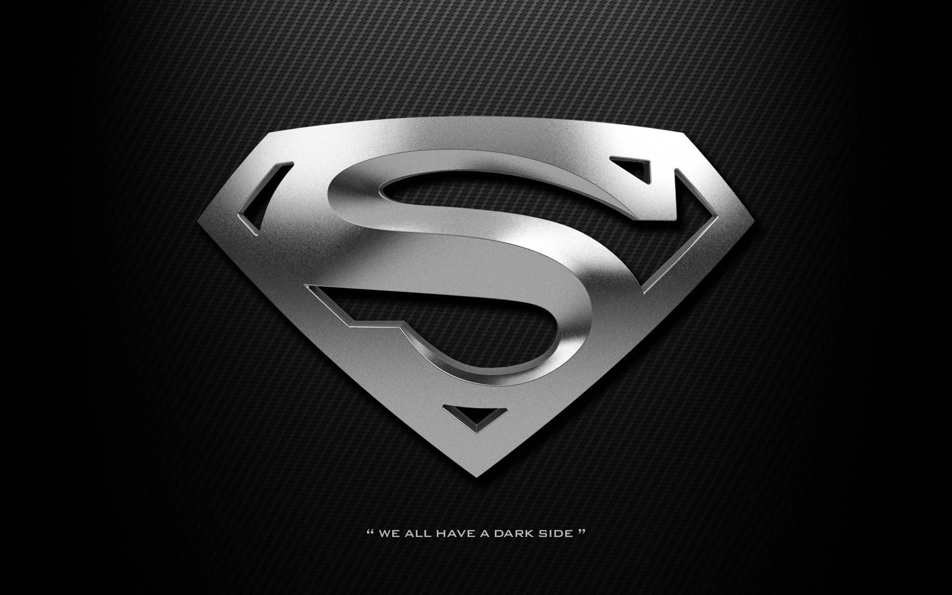 Shiny Metallic Silver Superman Logo Background