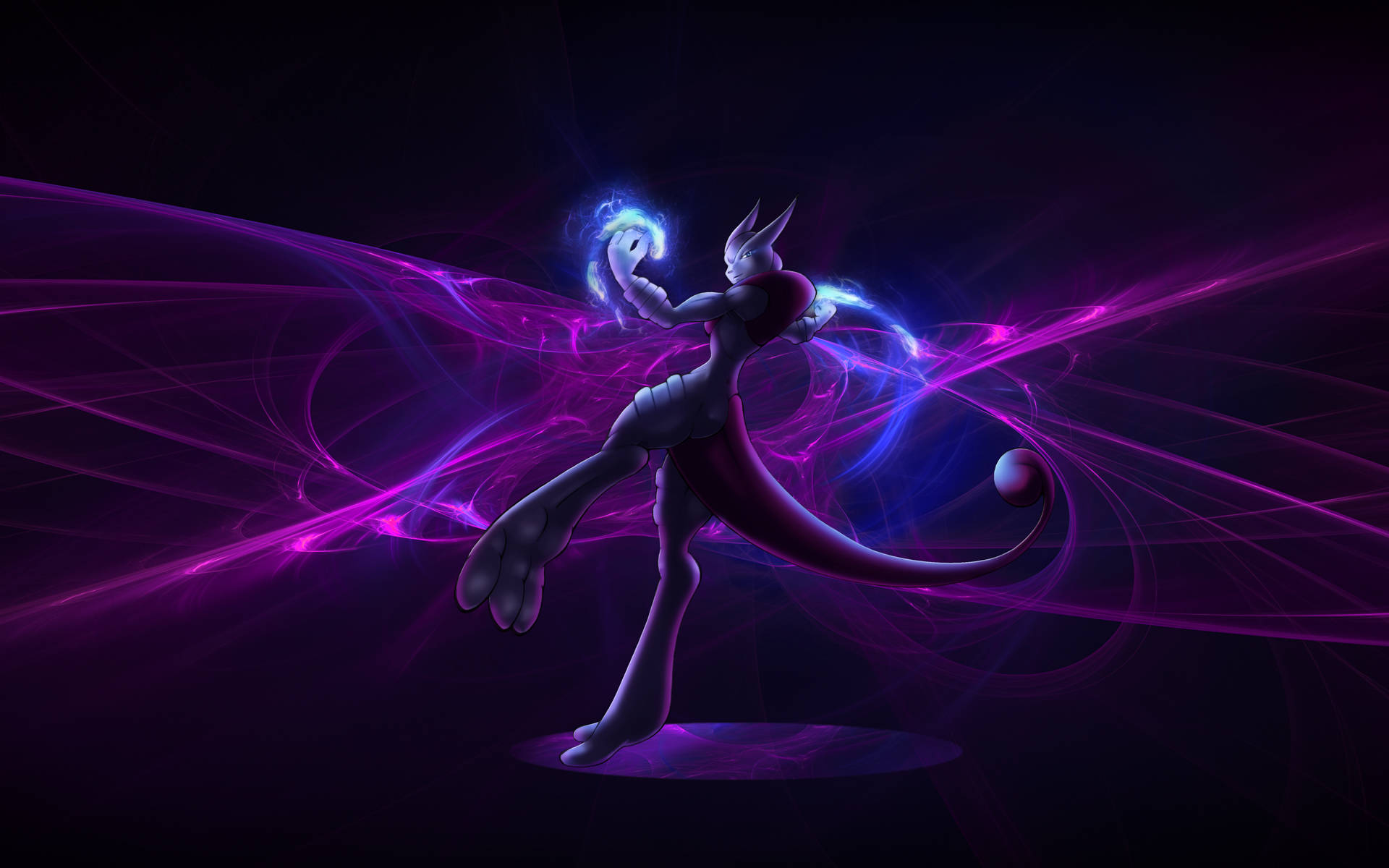 Shiny Mewtwo Glowing Hands Background