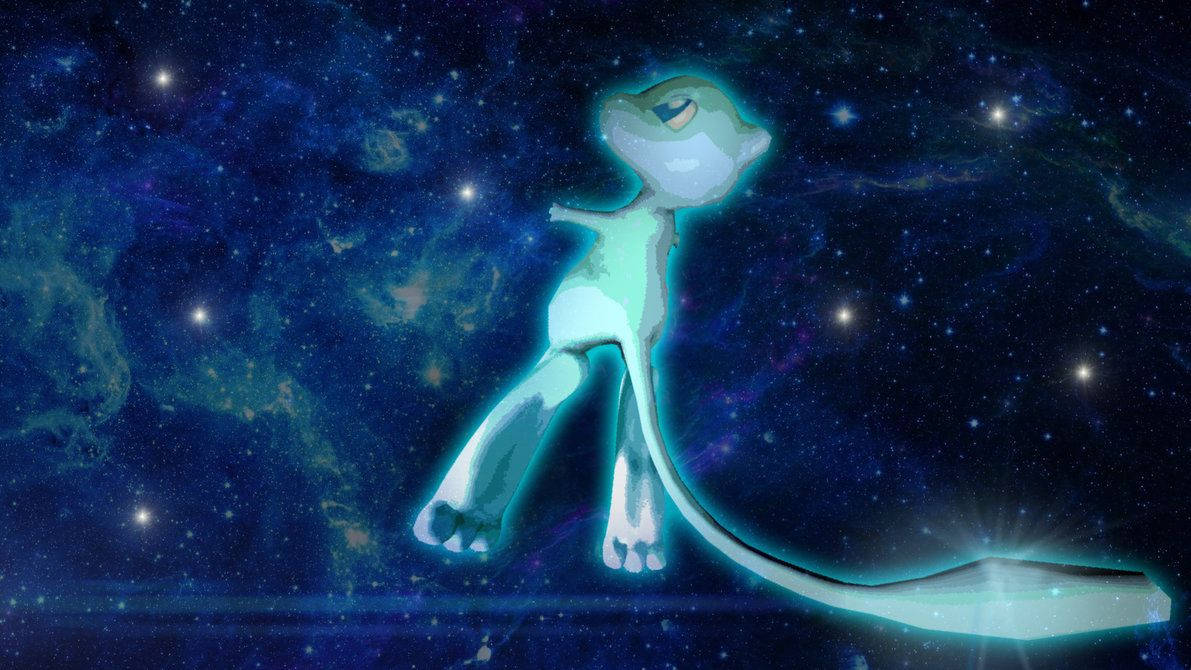 Shiny Mewtwo In Galaxy Background