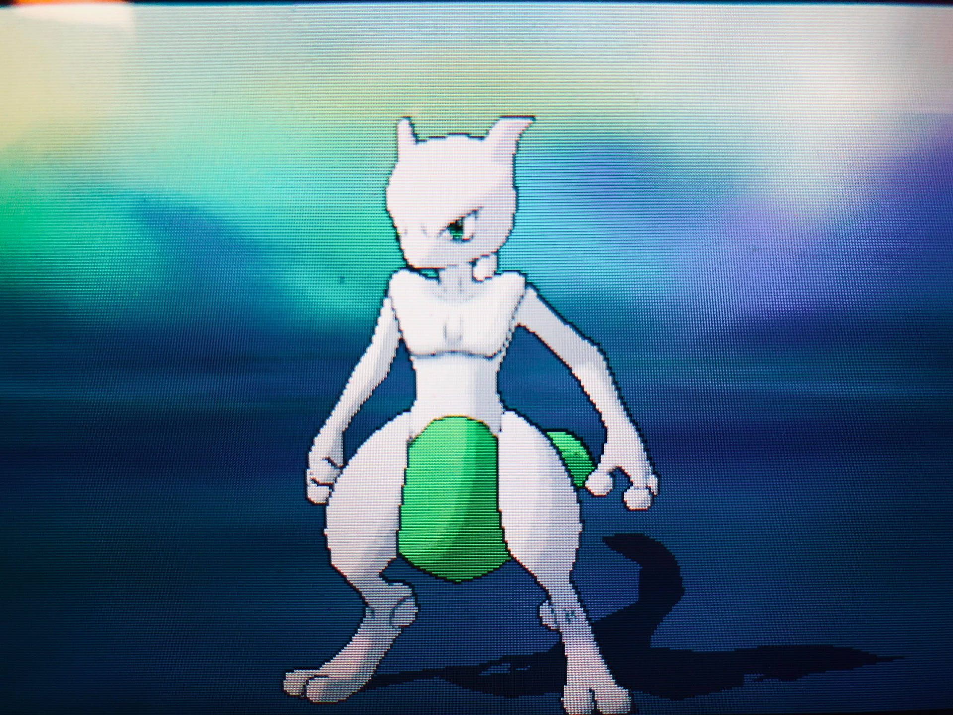 Shiny Mewtwo In Game Model Background